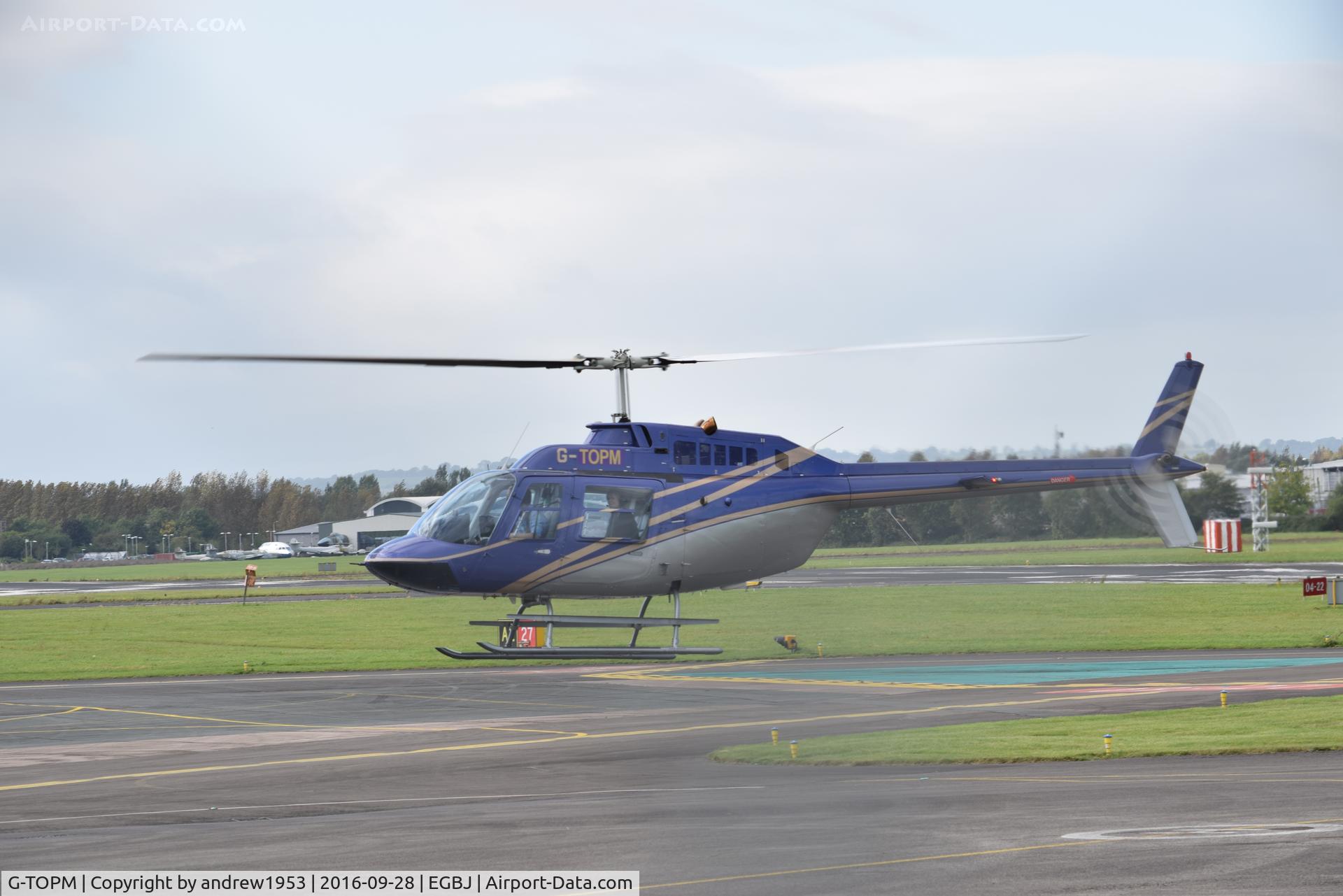 G-TOPM, 1991 Agusta AB-206B JetRanger III C/N 8732, G-TOPM at Gloucestershire Airport.