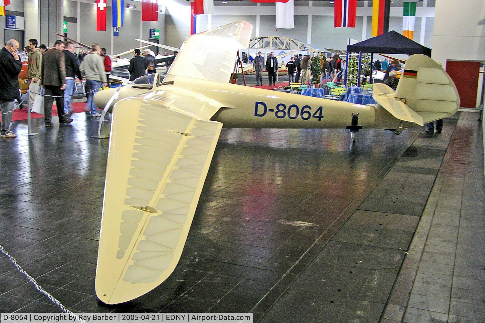 D-8064, Schempp-Hirth Goppingen Go 3 Minimoa C/N 184, D-8064   Goppingen Go.III Minimoa [184] Friedrichshafen~D 21/04/2005