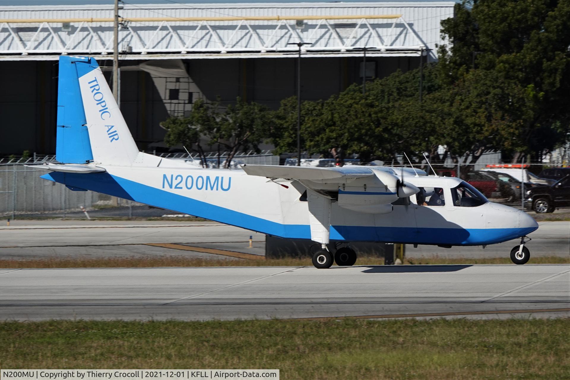 N200MU, 1971 Britten-Norman BN-2A-27 Islander C/N 78, Take-off roll on runmay 10R