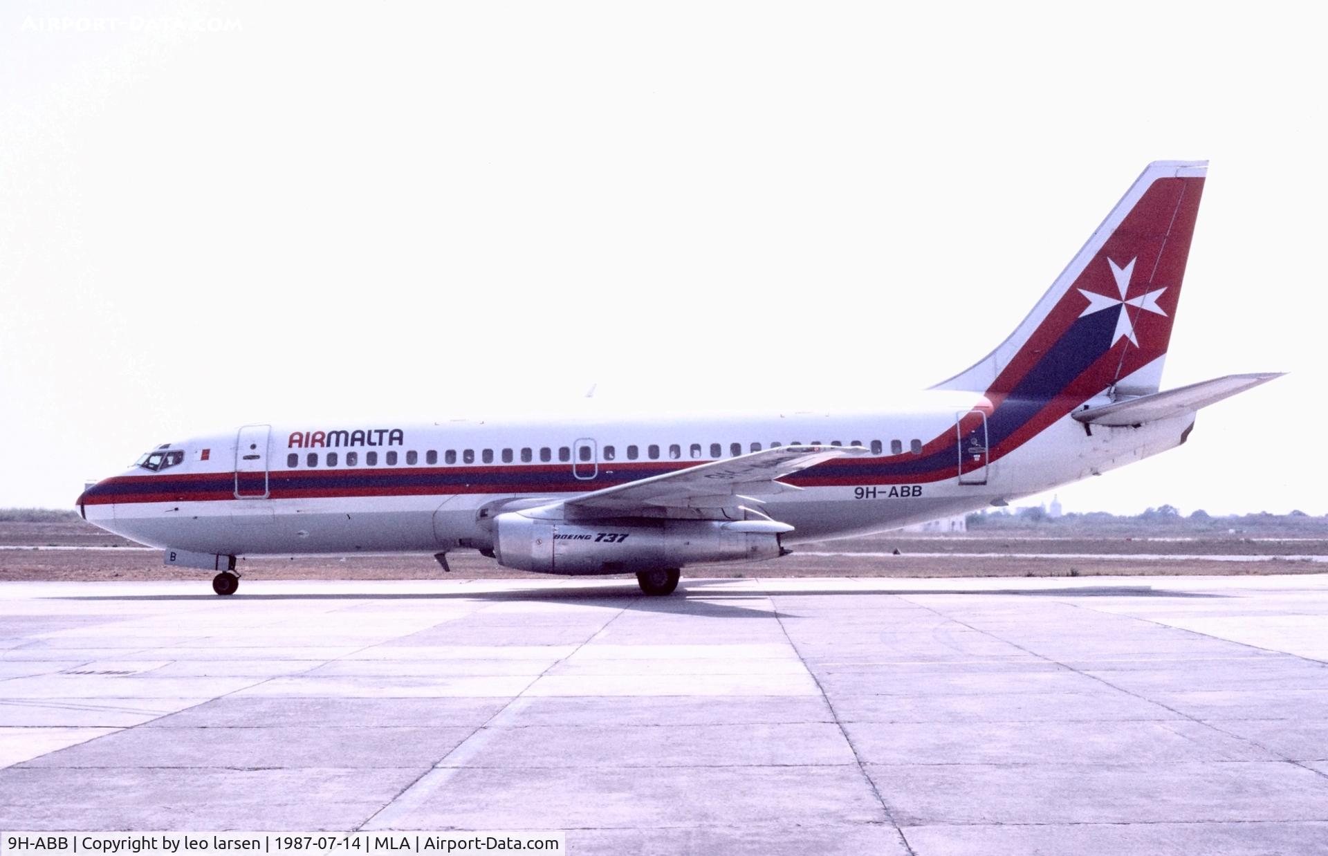 9H-ABB, 1983 Boeing 737-2Y5 C/N 23039, Malta 14.7.1987