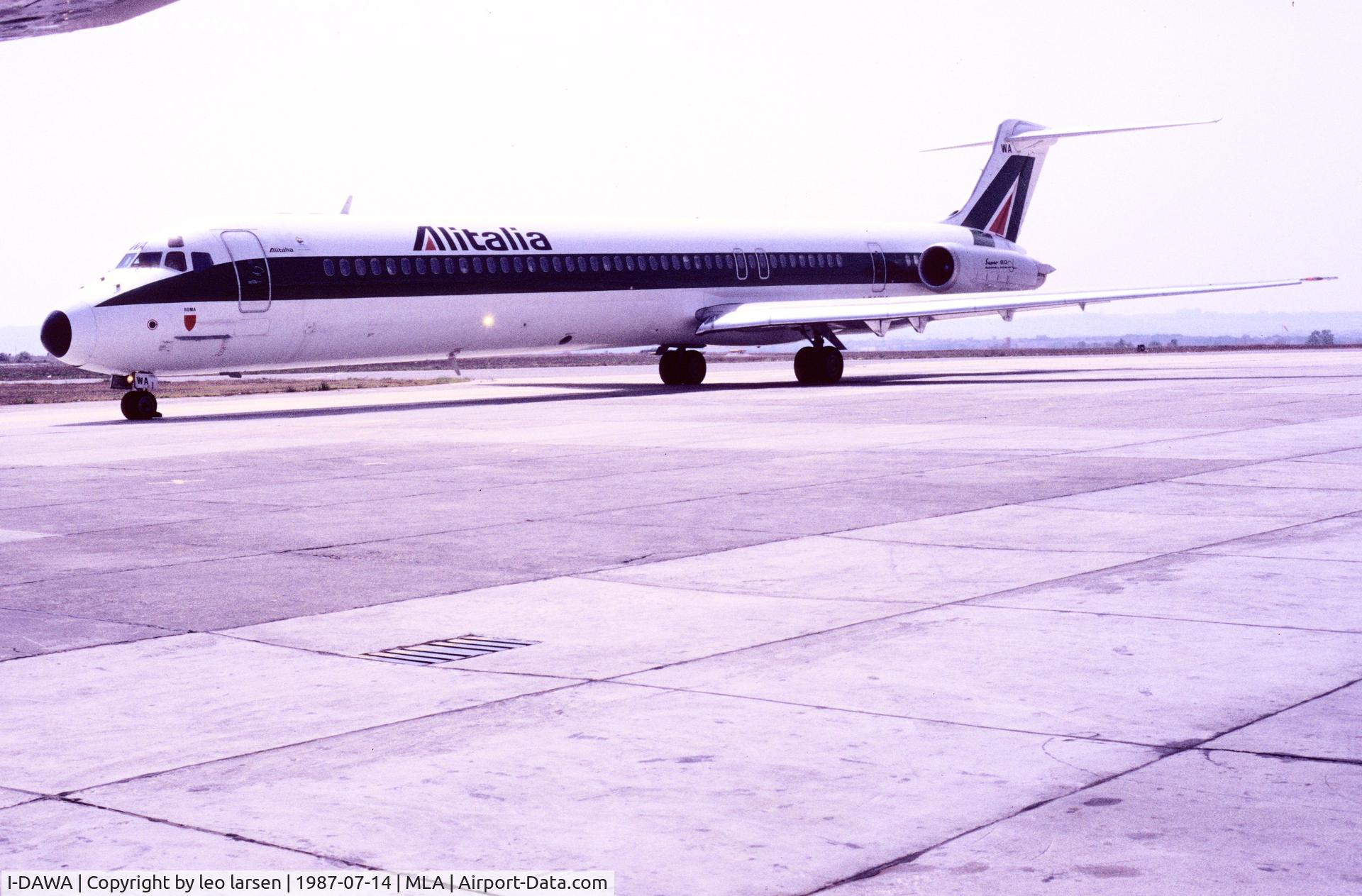 I-DAWA, 1983 McDonnell Douglas MD-82 (DC-9-82) C/N 49192/1126, Malta 14.7.1987