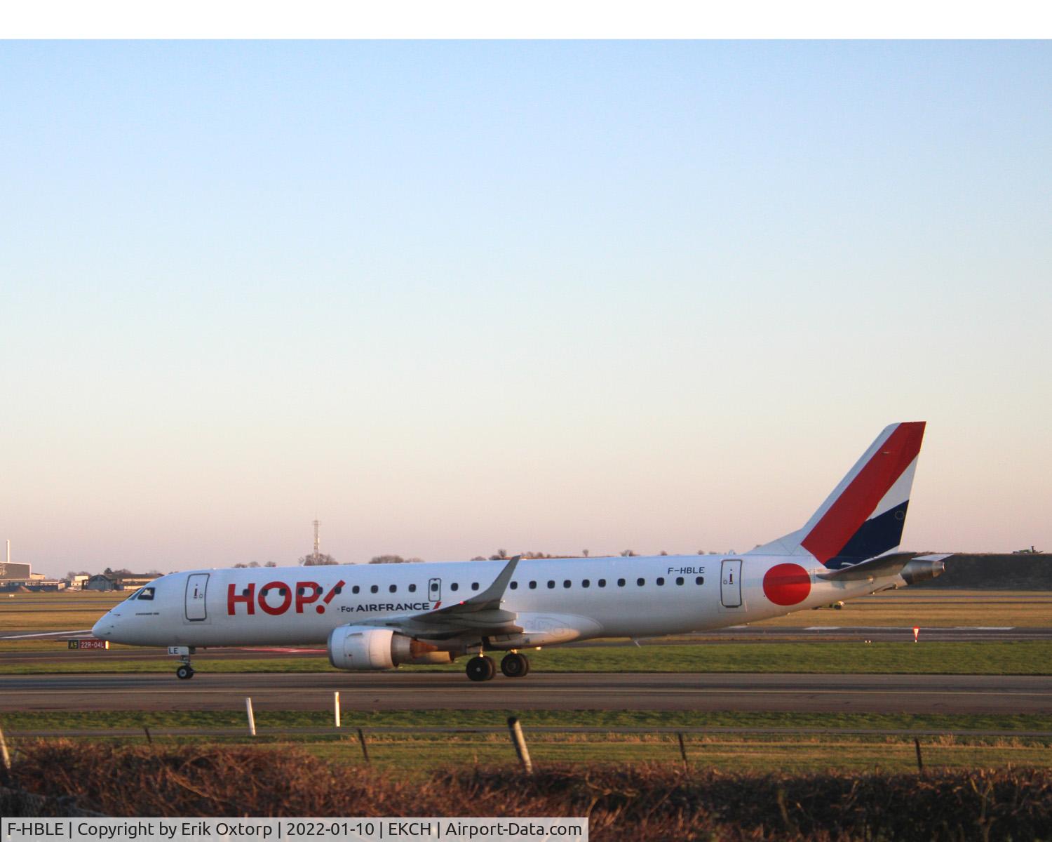 F-HBLE, 2007 Embraer 190LR (ERJ-190-100LR) C/N 19000123, F-HBLE landed rw 0L