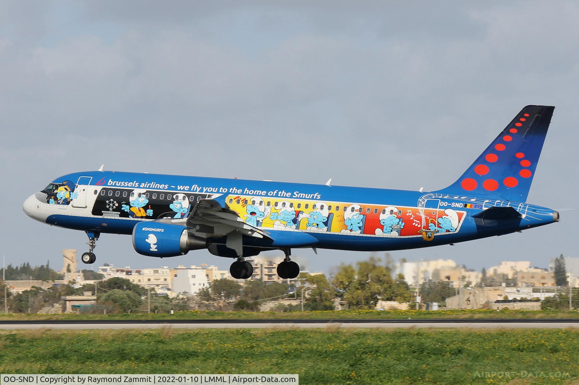 OO-SND, 2002 Airbus A320-214 C/N 1838, A320 OO-SND of Brussels Airlines sporting a very colourful livery