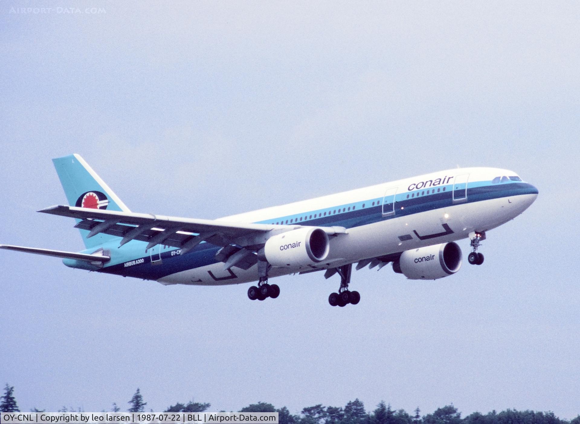 OY-CNL, 1980 Airbus A300B4-120 C/N 128, Billund 22.7.1987