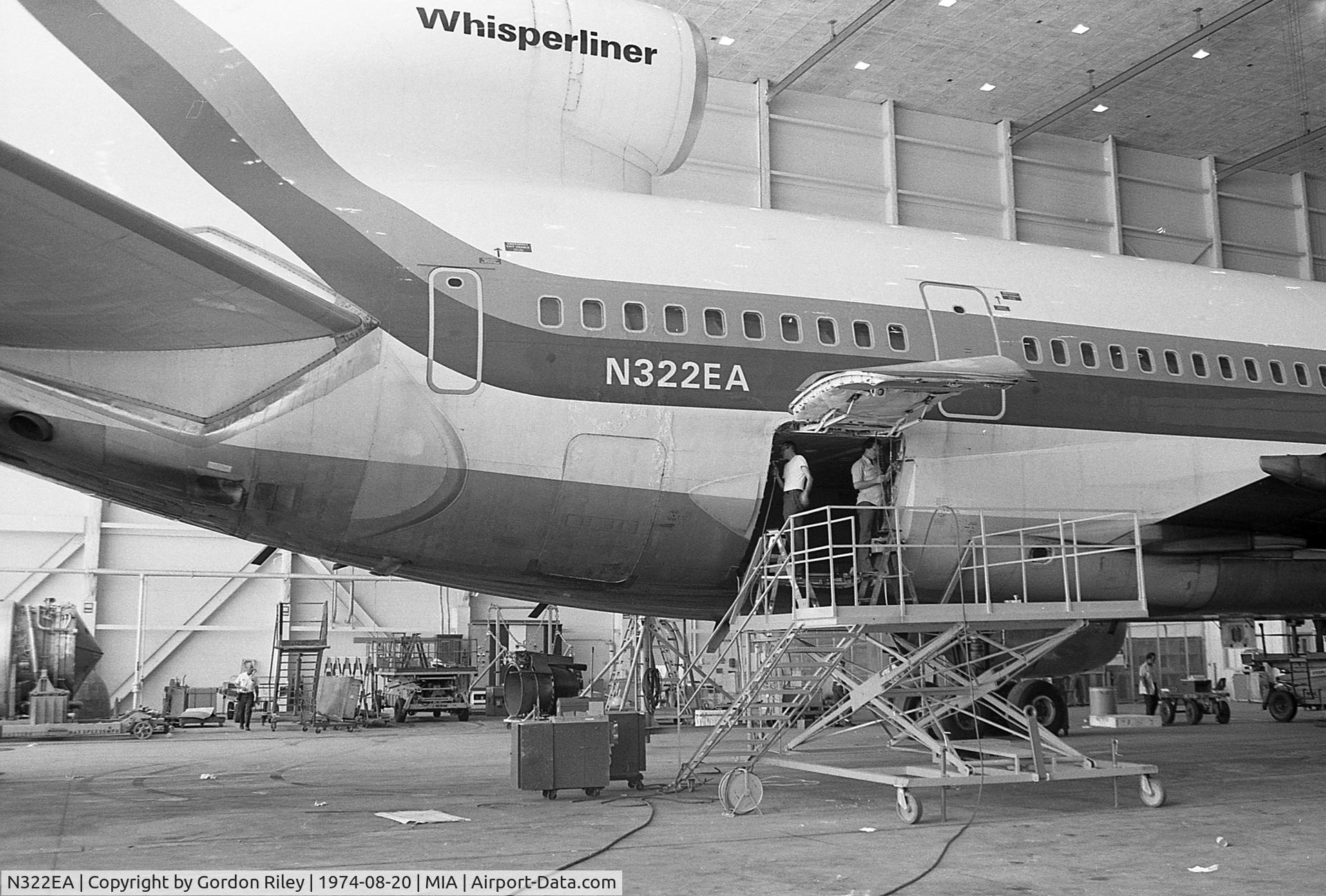N322EA, 1973 Lockheed L-1011-385-1 TriStar 1 C/N 193A-1044, Seen during a tour of Eastern's maintenance facility - definitely August 1974 but precise date not sure.
