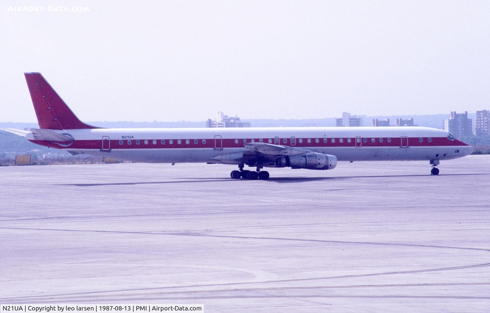 N21UA, 1967 Douglas DC-8-61F C/N 45891, Palma de Mallorca 13.8.1987