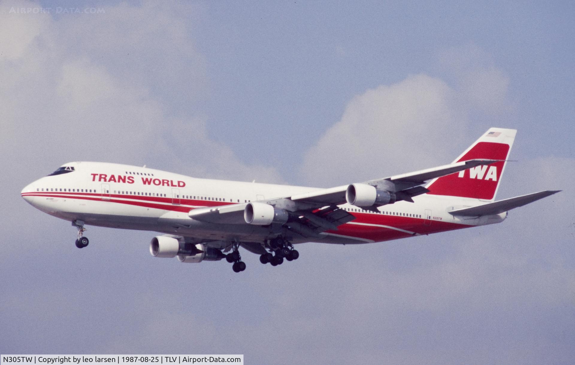 N305TW, 1973 Boeing 747-284B C/N 20742, Tel Aviv 25.8.1987
