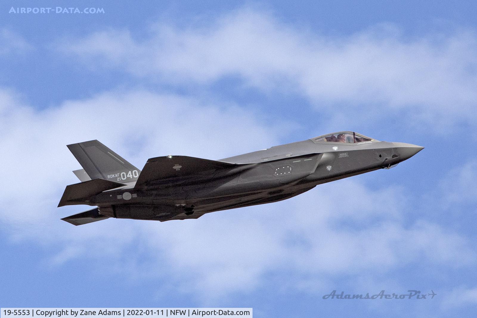 19-5553, 2020 Lockheed Martin F-35A Lightning II C/N 19-5553, Republic of Korea Air Force F-35A departs NAS Fort Worth on a local test flight