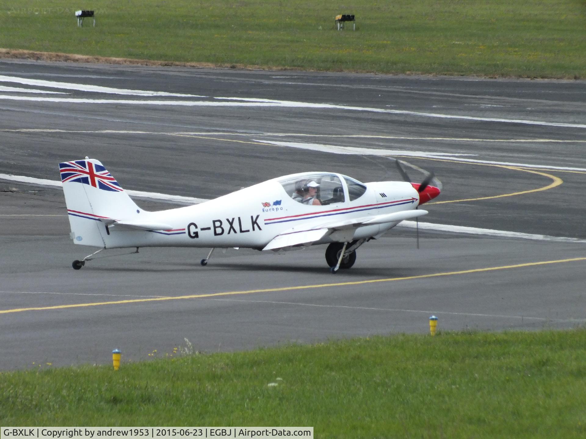 G-BXLK, 1998 Europa Monowheel C/N PFA 247-12613, G-BXLK at Gloucestershire Airport.