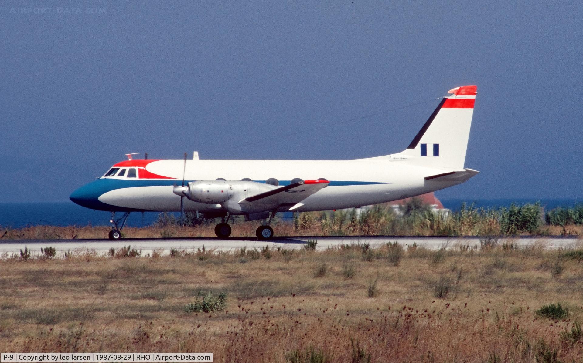 P-9, 1963 Grumman Gulfstream I C/N 120, Rhodos 29.8.1987
