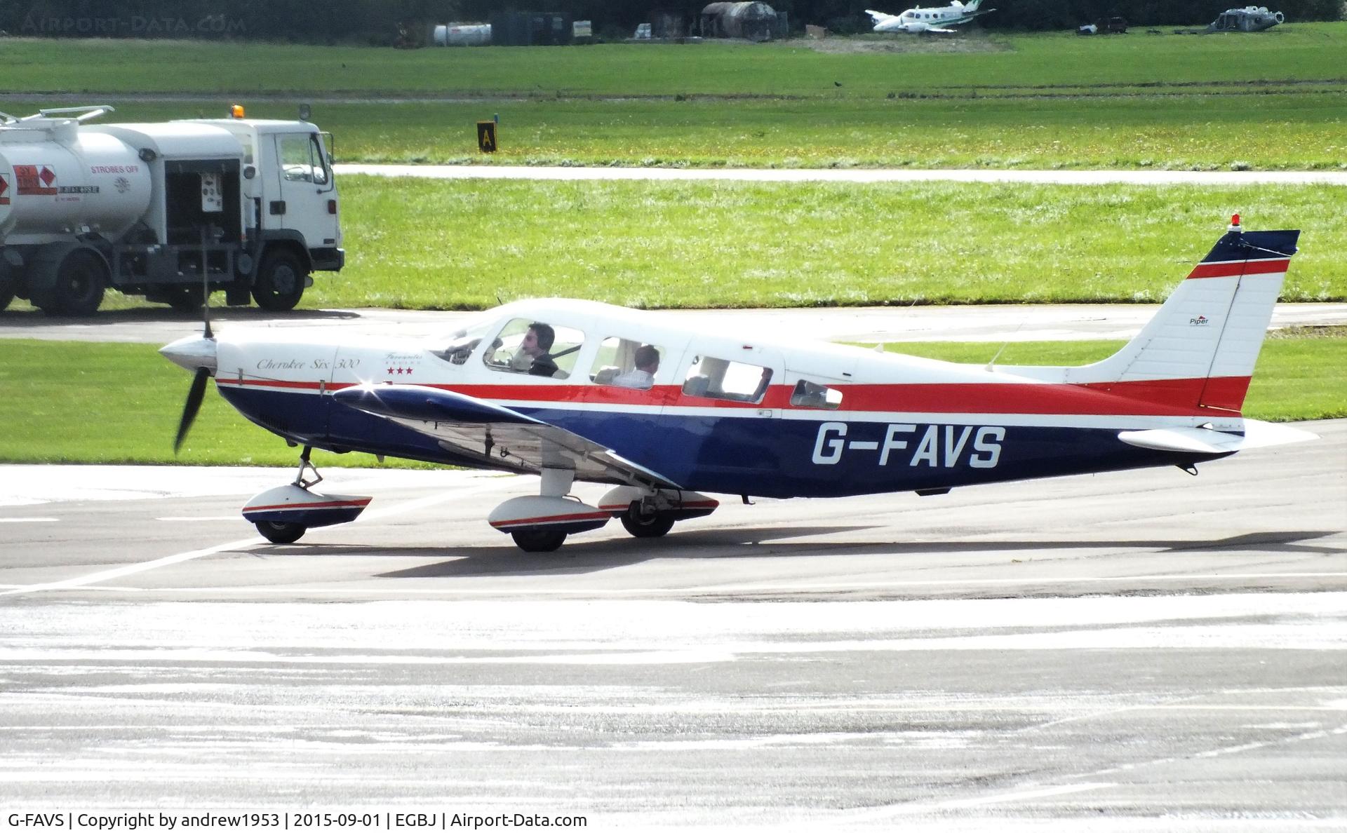 G-FAVS, 1975 Piper PA-32-300 Cherokee Six Cherokee Six C/N 32-7540091, G-FAVS at Gloucestershire Airport.