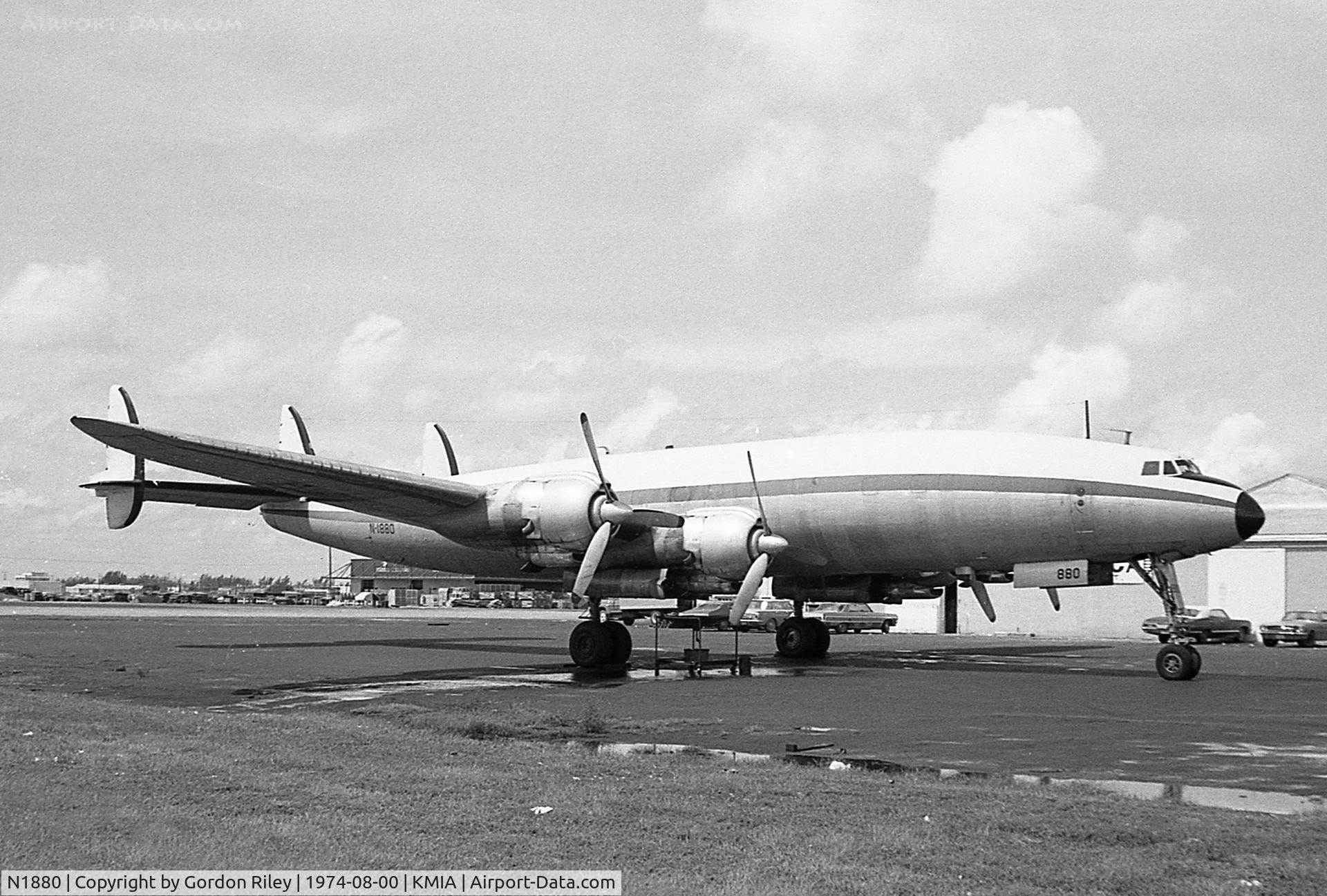 N1880, 1957 Lockheed L-1049H-82 Super Constellation C/N 4820, Miami International, August 1974