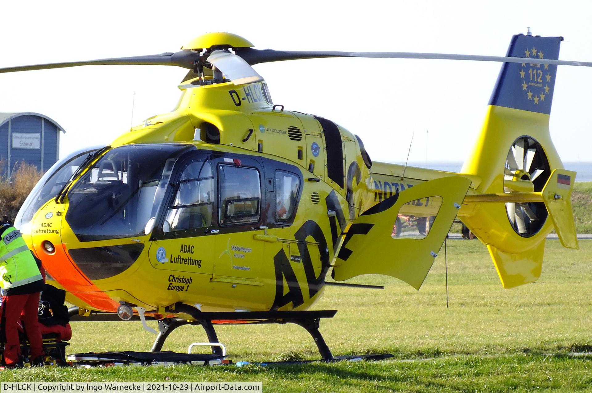 D-HLCK, Eurocopter EC-135P-2+ C/N 1003, Eurocopter EC135P2+ 'Christoph Europa 1'  EMS-helicopter of ADAC Luftrettung at the shoreside park in Juist (East Frisia)