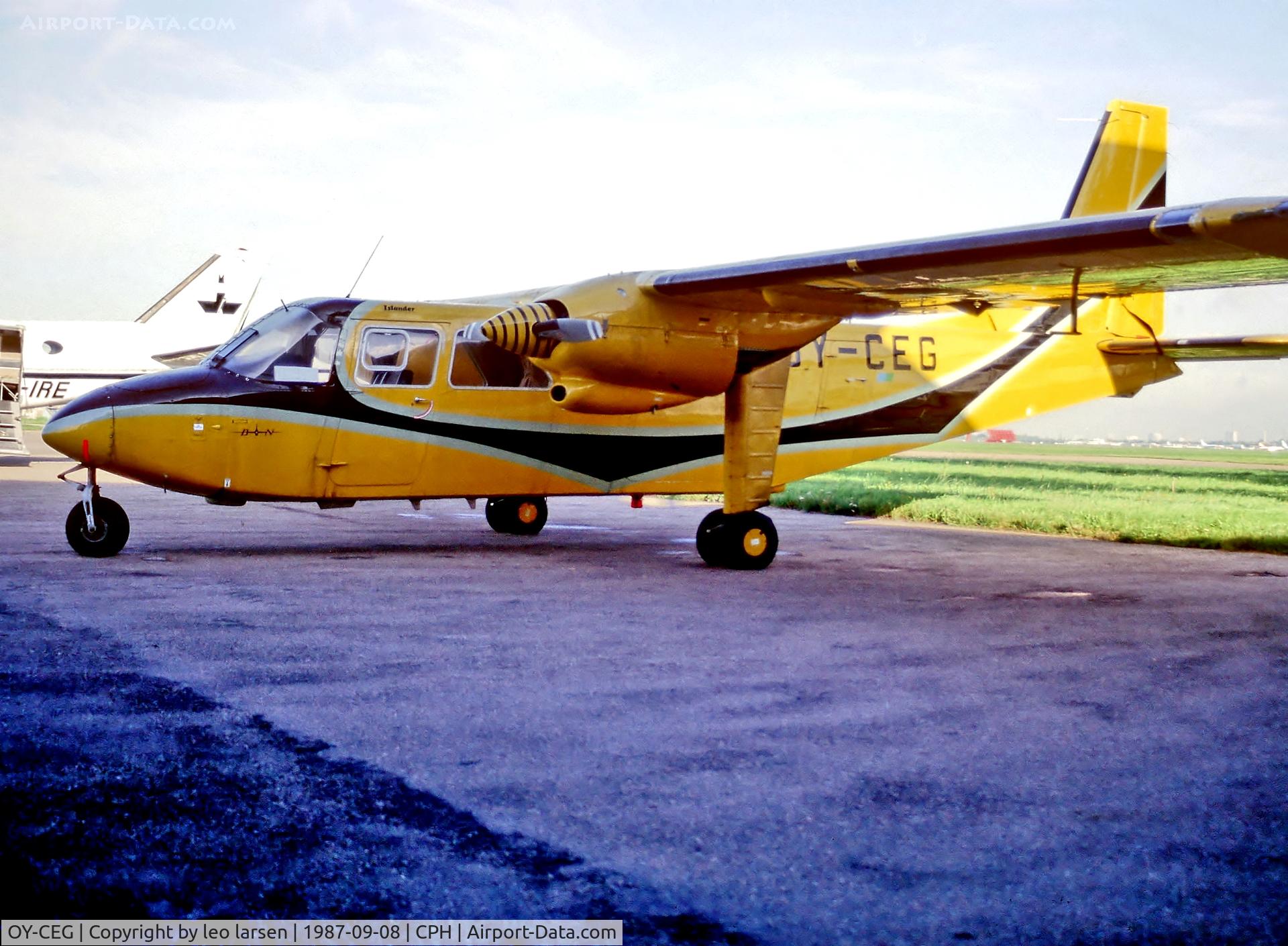 OY-CEG, 1984 Britten-Norman BN-2A-26 Islander C/N 3009, Copenhagen 8.9.1987