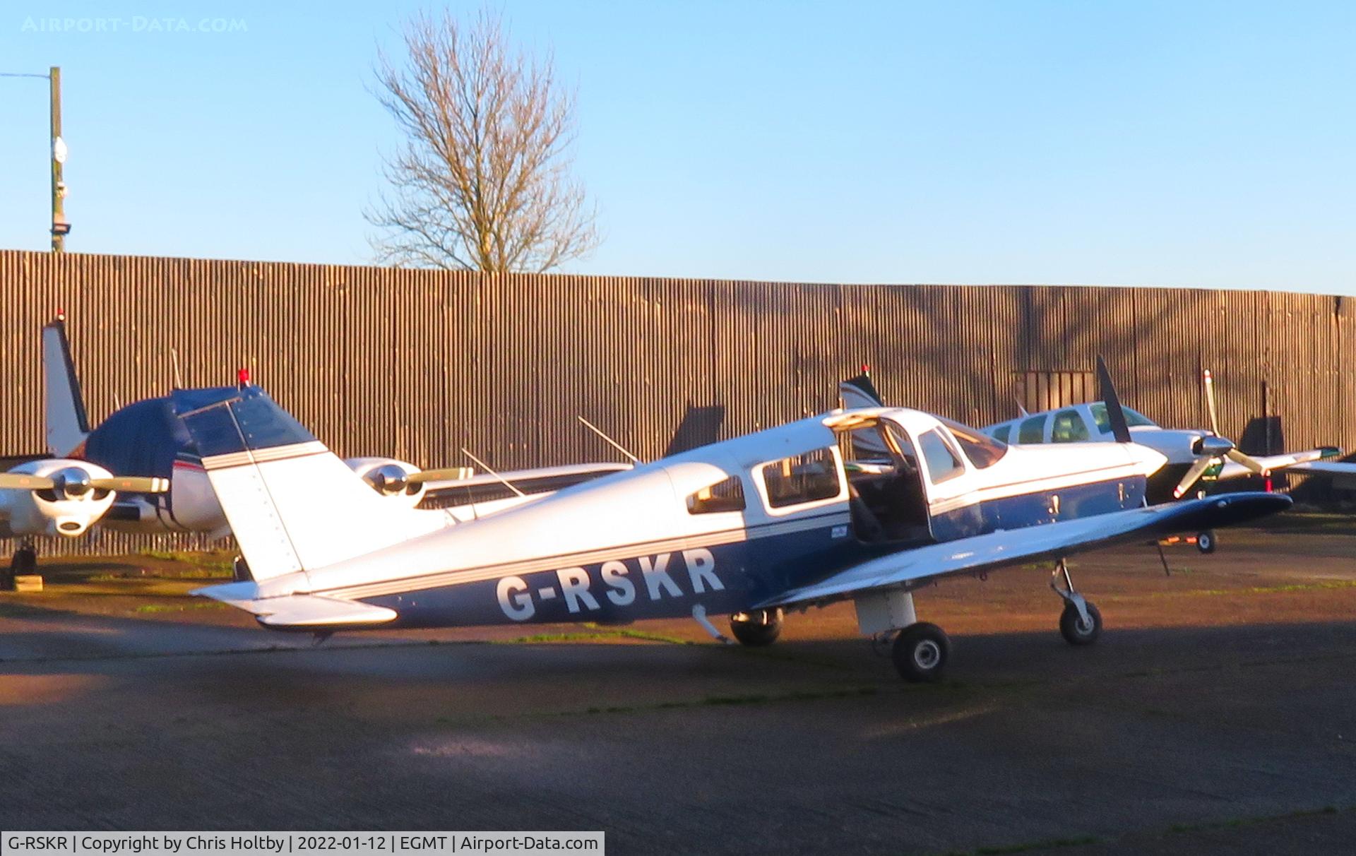 G-RSKR, 1979 Piper PA-28-161 Cherokee Warrior II C/N 28-7916181, Now based at Thurrock Airfield, Essex under a change of ownership to a company based in Reading, Berks.