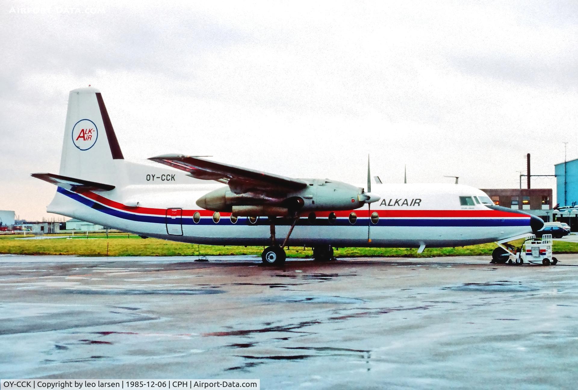 OY-CCK, 1967 Fokker F.27-600 Friendship C/N 10318, Copenhagen 6.12.1985