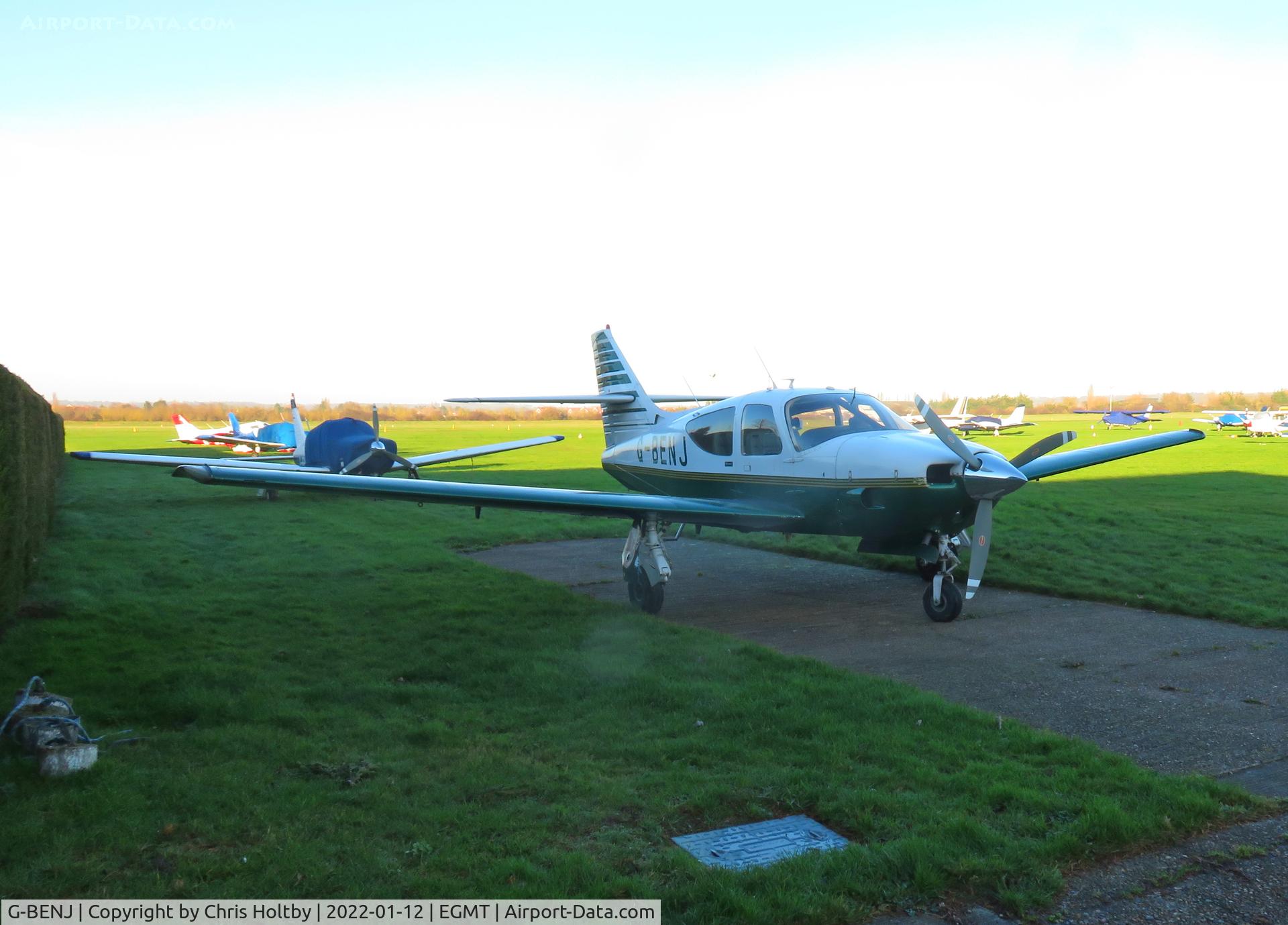 G-BENJ, 1976 Rockwell Commander 112B C/N 522, Parked at Thurrock Airfield, Essex