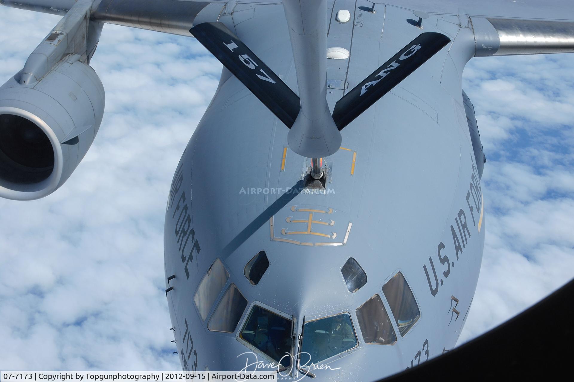 07-7173, 2007 Boeing C-17A Globemaster III C/N P-173, POLO99 plugged in for some gas over the Atlantic