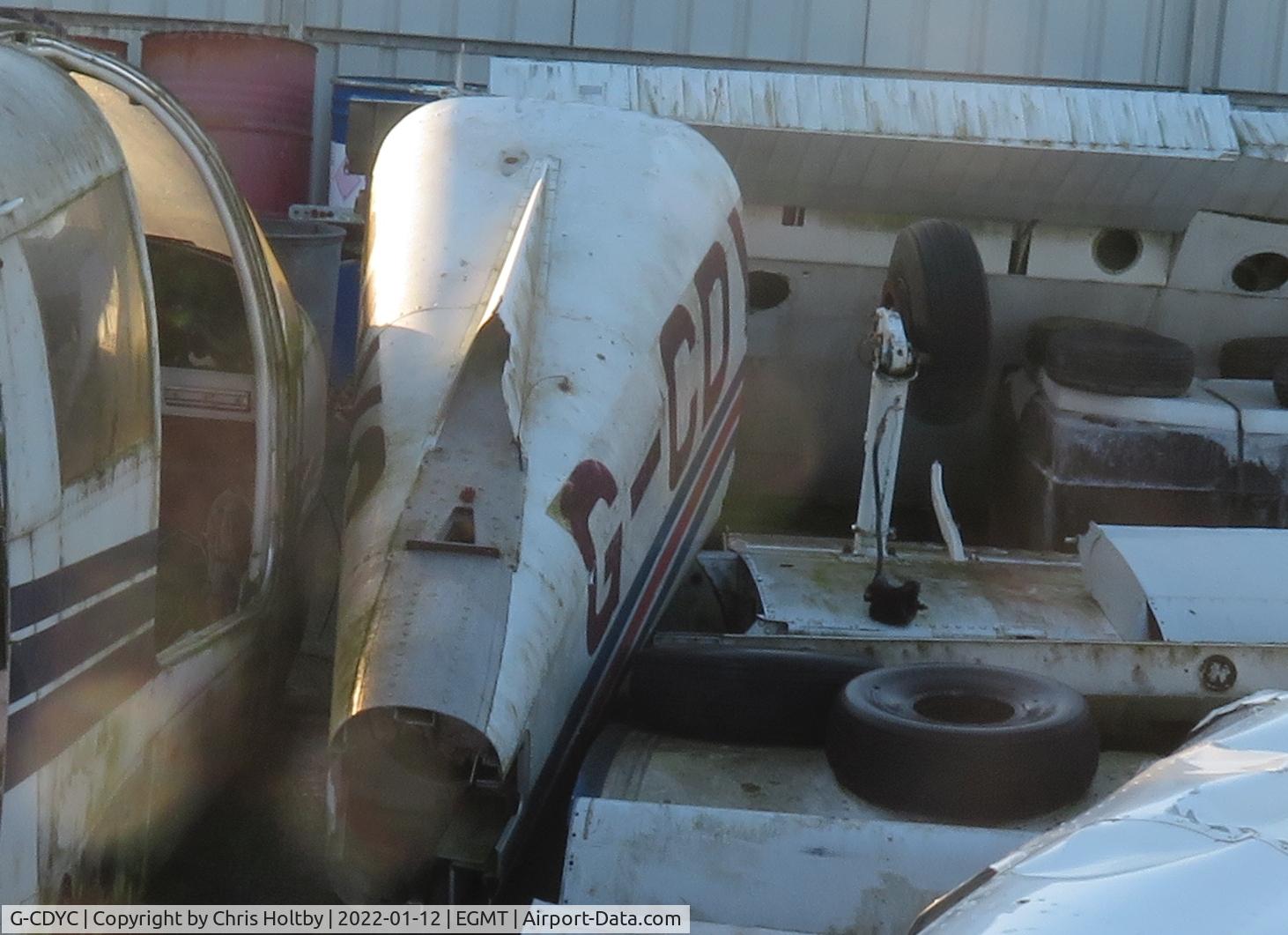 G-CDYC, 1979 Piper PA-28RT-201 Arrow IV C/N 28R-7918164, De-registered on 28.3.2011; part of its fuselage remains in the graveyard at Thurrock Airfield Essex.