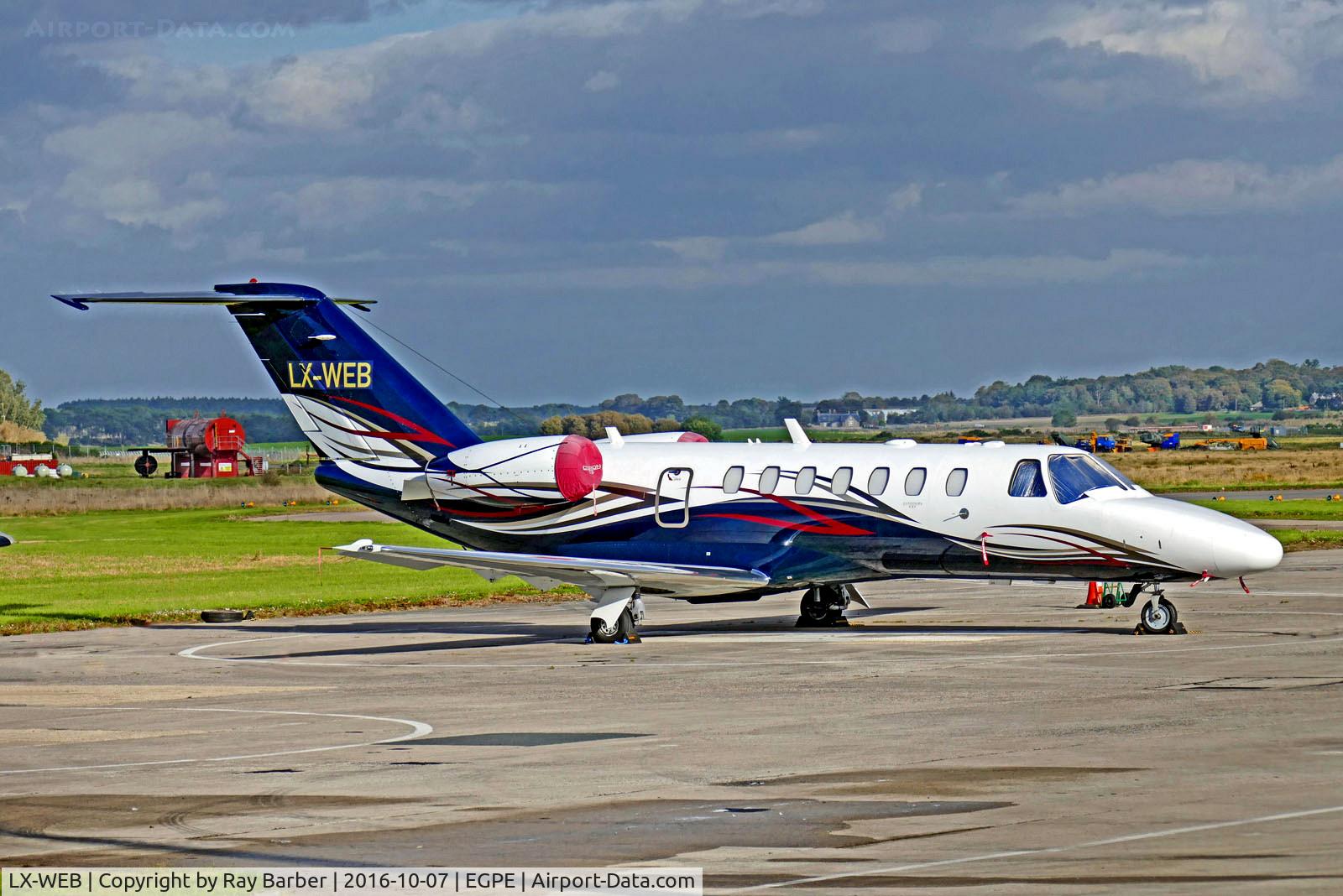 LX-WEB, 2007 Cessna 525B CitationJet CJ3 C/N 525B-0173, LX-WEB   Cessna CitationJet CJ3 [525B-0173] Inverness (Dalcross)~G 07/10/2016