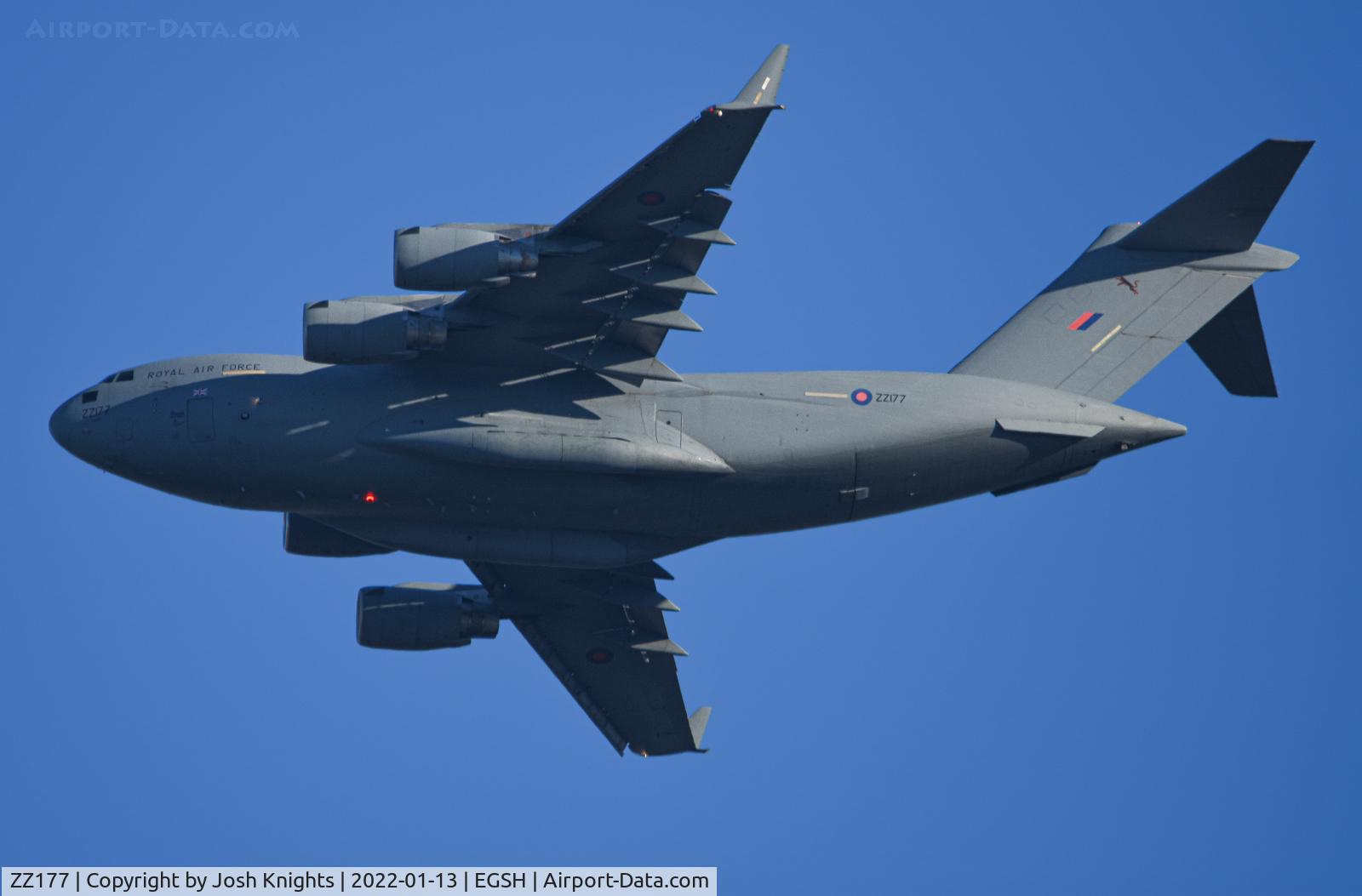 ZZ177, 2010 Boeing C-17A Globemaster III C/N F-227, Climbing Out of RWY27.