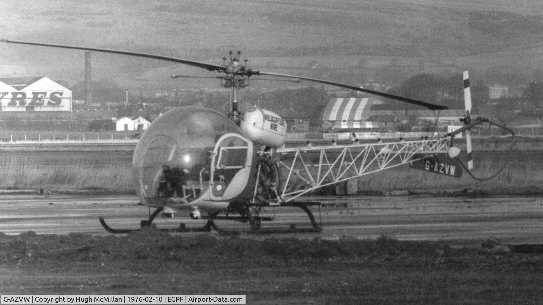 G-AZVW, 1972 Bell 47G-5A C/N 25084, Taken at Glasgow, Scotland.