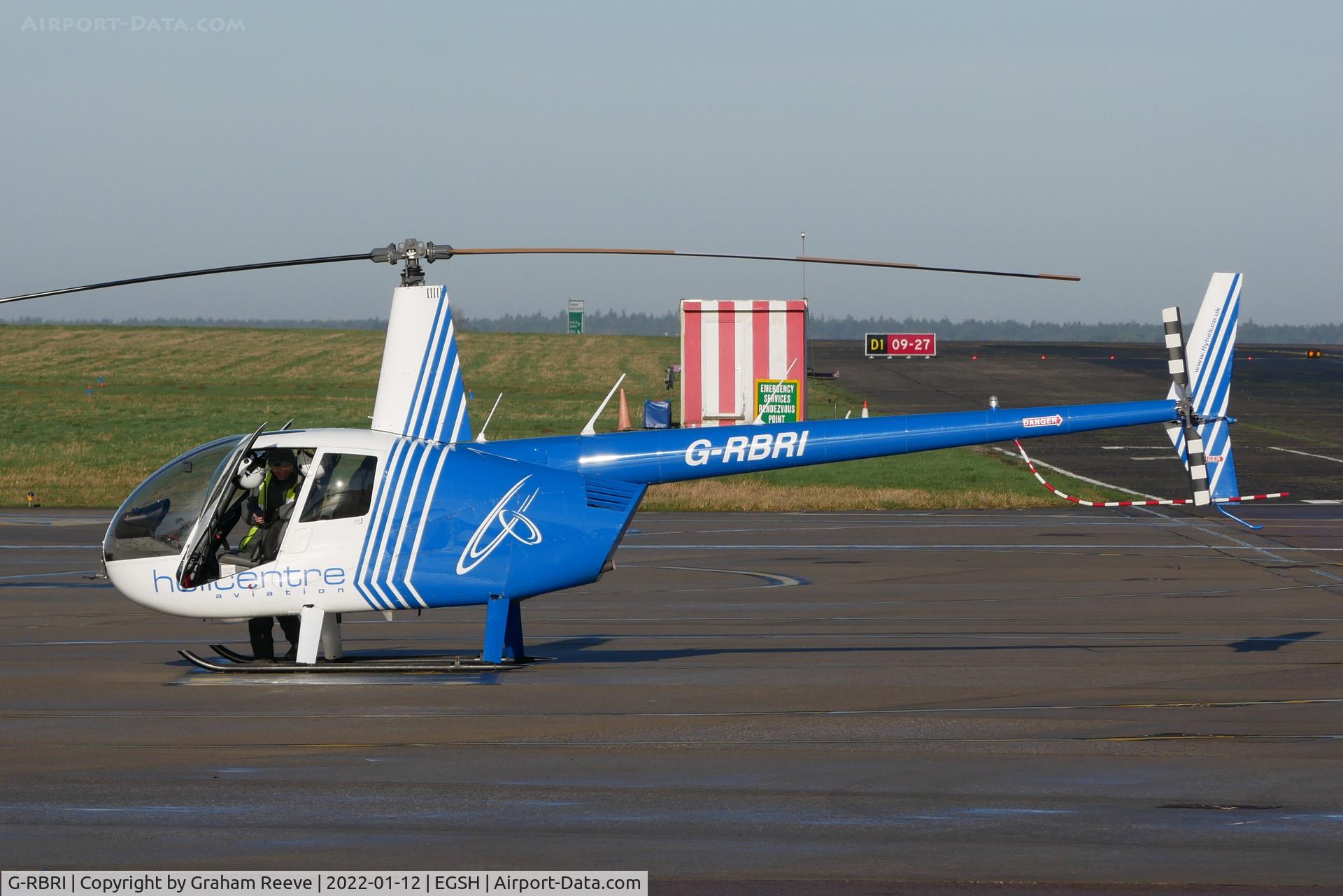 G-RBRI, 2007 Robinson R44 Raven II C/N 11963, Parked at Norwich.