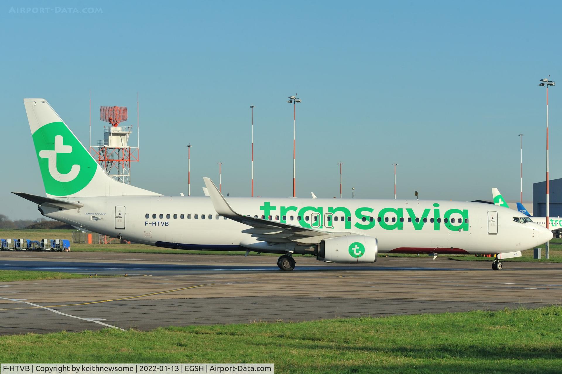 F-HTVB, 2016 Boeing 737-8K2 C/N 62161, Arriving at Norwich from Paris.