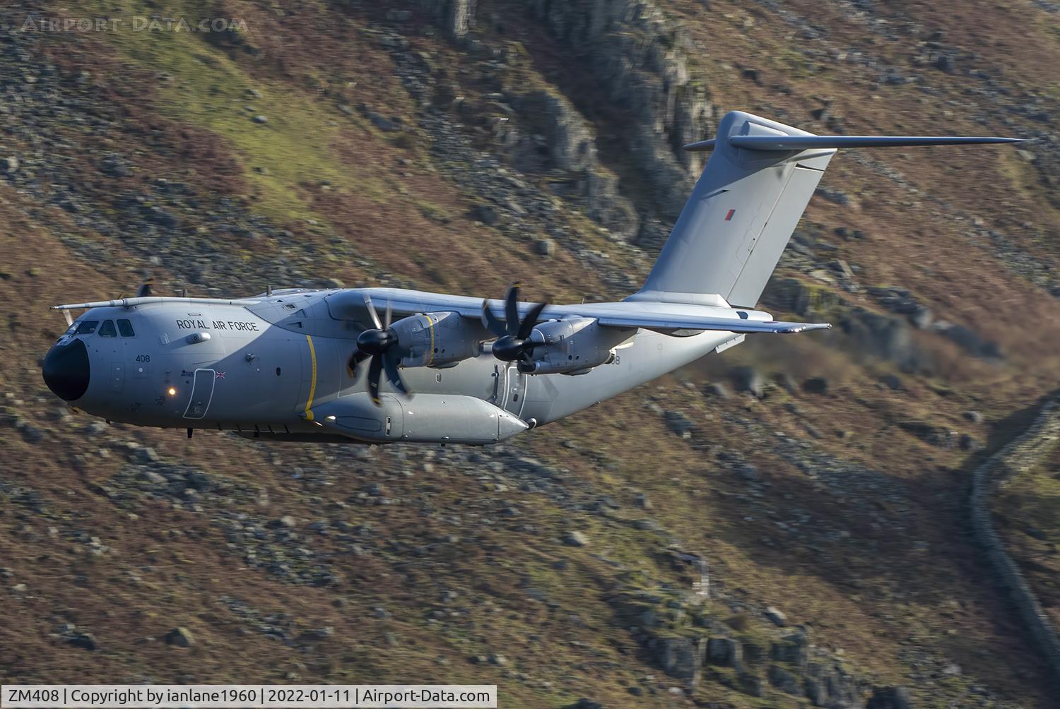 ZM408, 2015 Airbus A400M Atlas C.1 C/N 027, Low Level in Cumbria