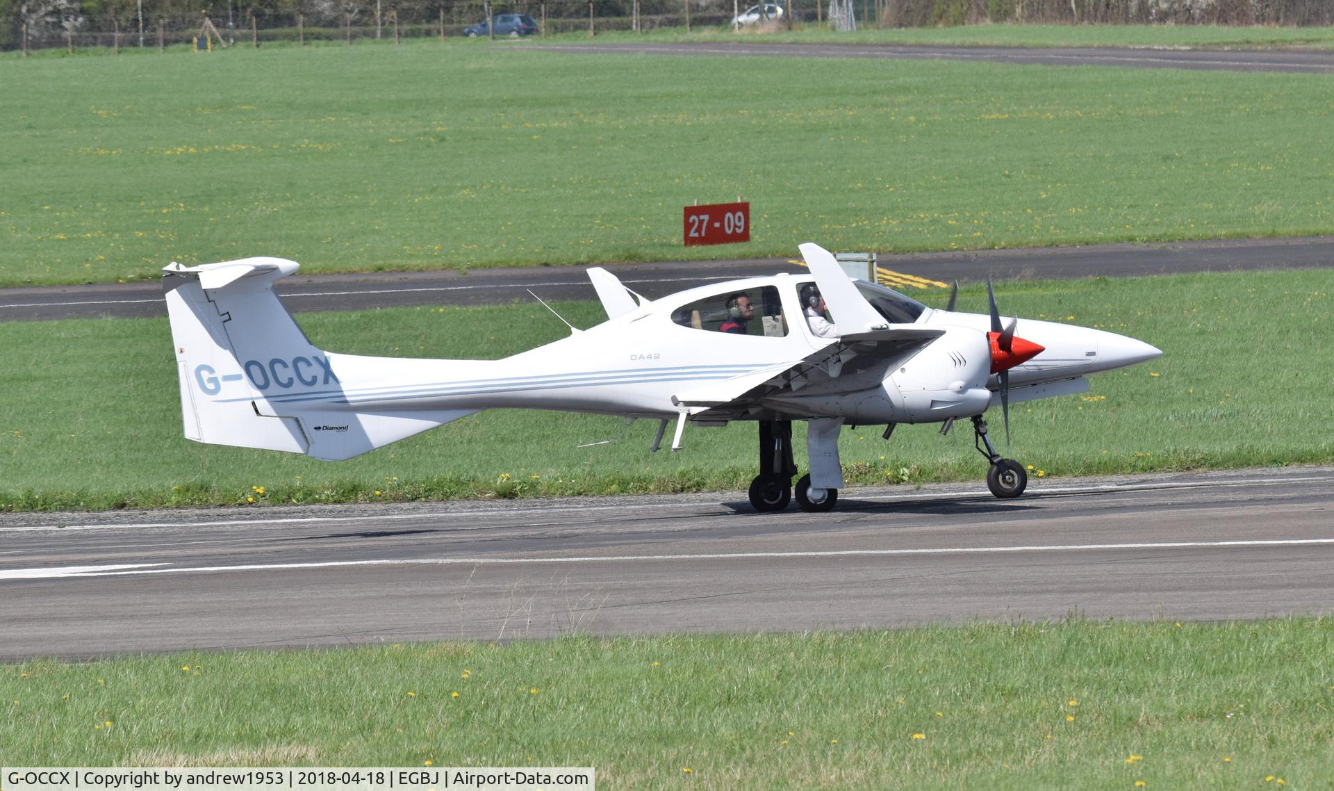 G-OCCX, 2006 Diamond DA-42 Twin Star C/N 42.155, G-OCCX at Gloucestershire Airport.