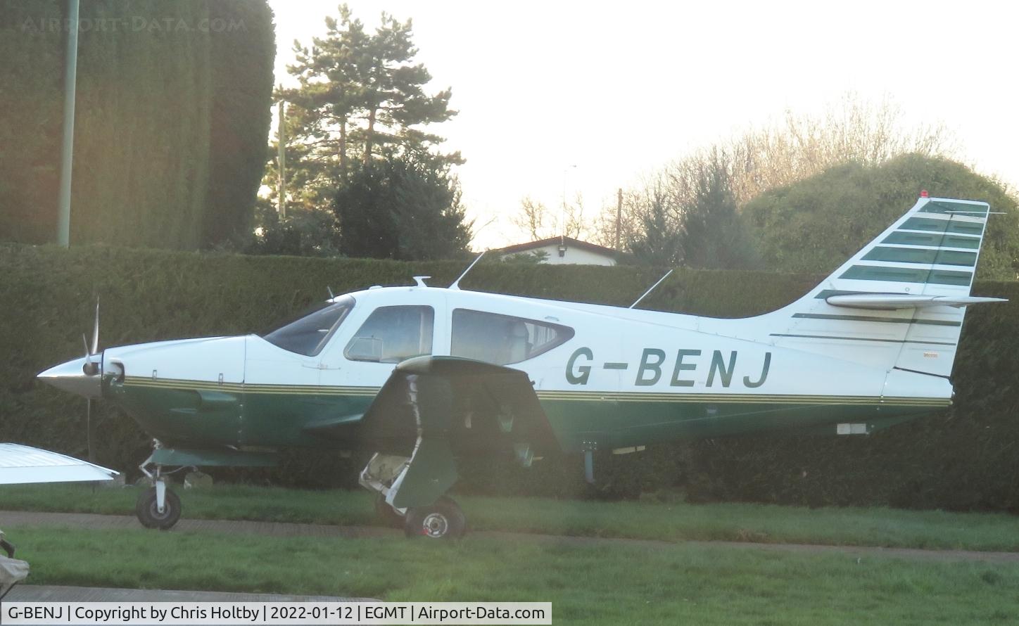 G-BENJ, 1976 Rockwell Commander 112B C/N 522, Parked at Thurrock Airfield, Essex