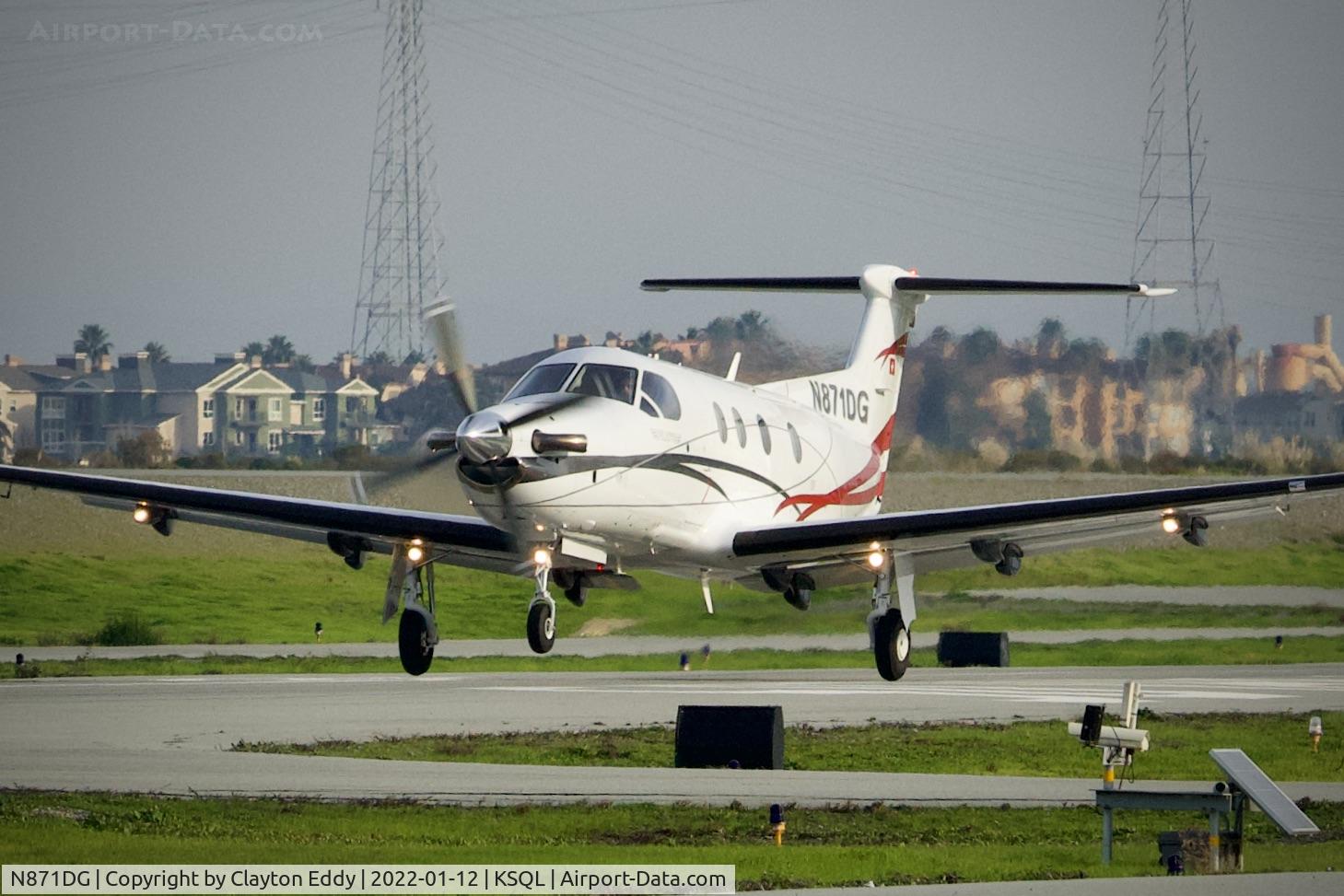 N871DG, 2013 Pilatus PC-12/47E C/N 1402, San Carlos Airport in California 2022.