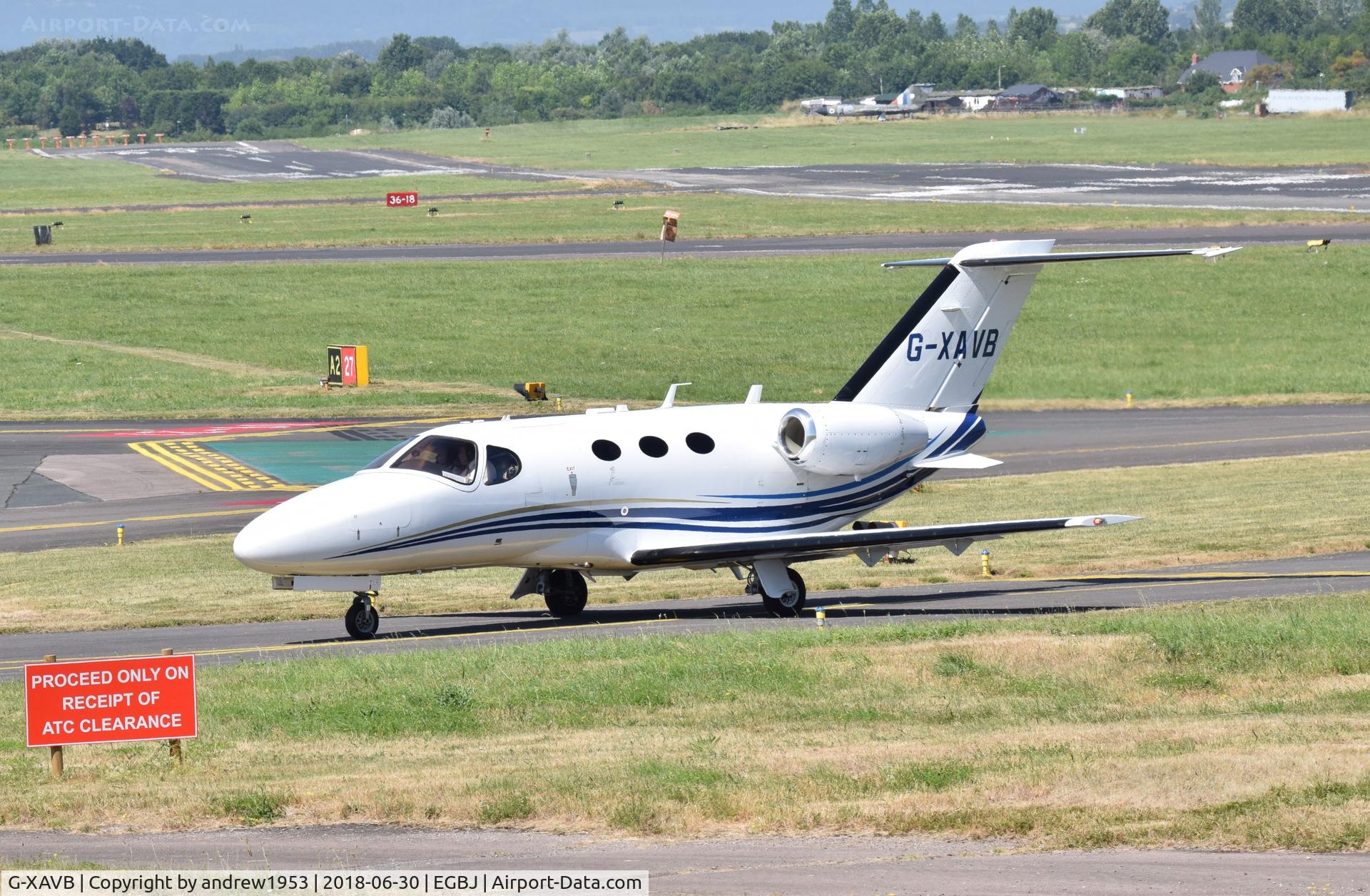 G-XAVB, 2010 Cessna 510 Citation Mustang Citation Mustang C/N 510-0283, G-XAVB at Gloucestershire Airport.