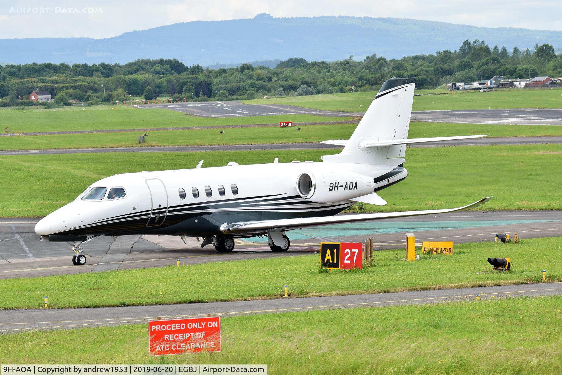 9H-AOA, 2017 Cessna 680A Citation Latitude C/N 680A-0070, 9H-AOA at Gloucestershire Airport.