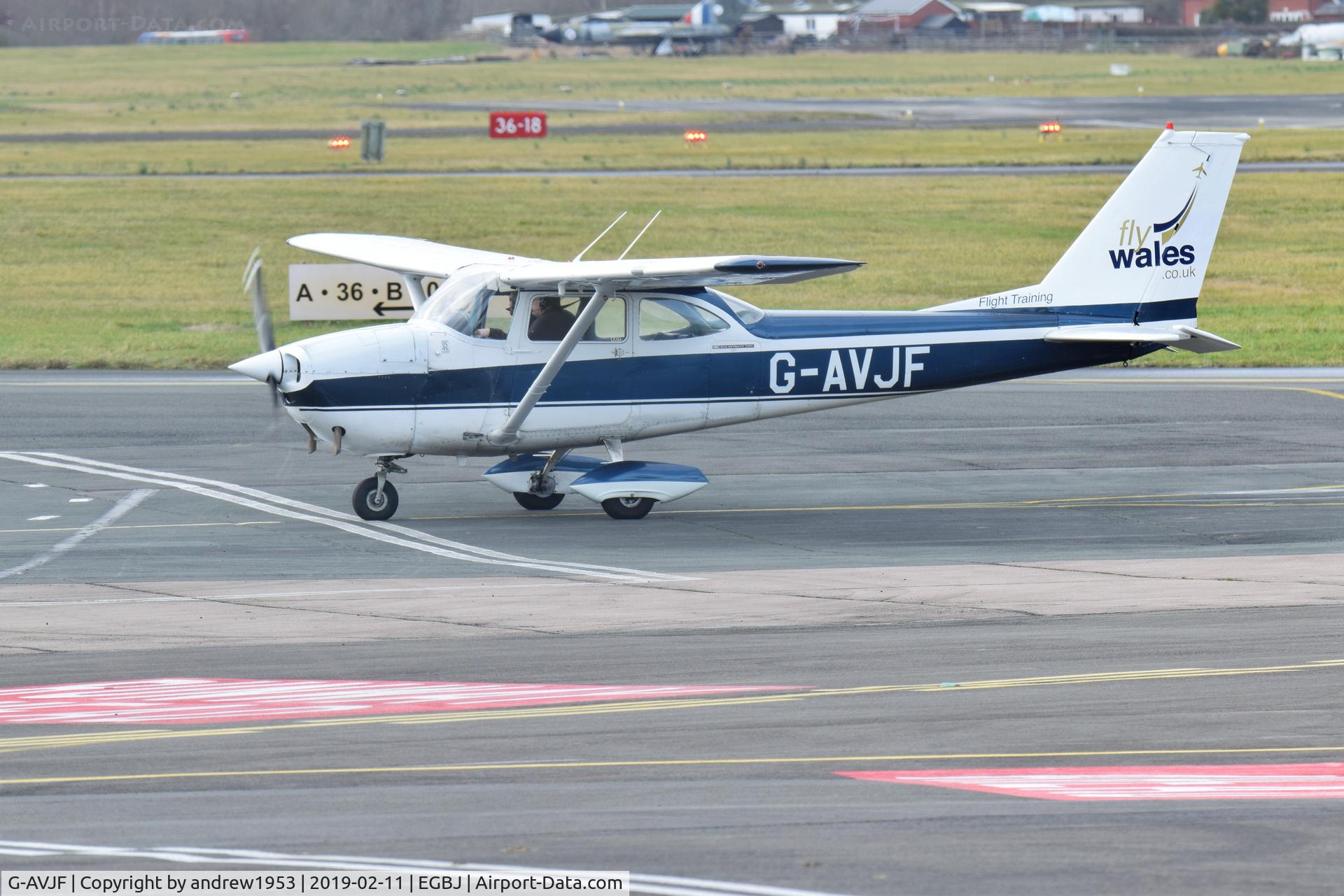 G-AVJF, 1967 Reims F172H Skyhawk C/N 0393, G-AVJF at Gloucestershire Airport.