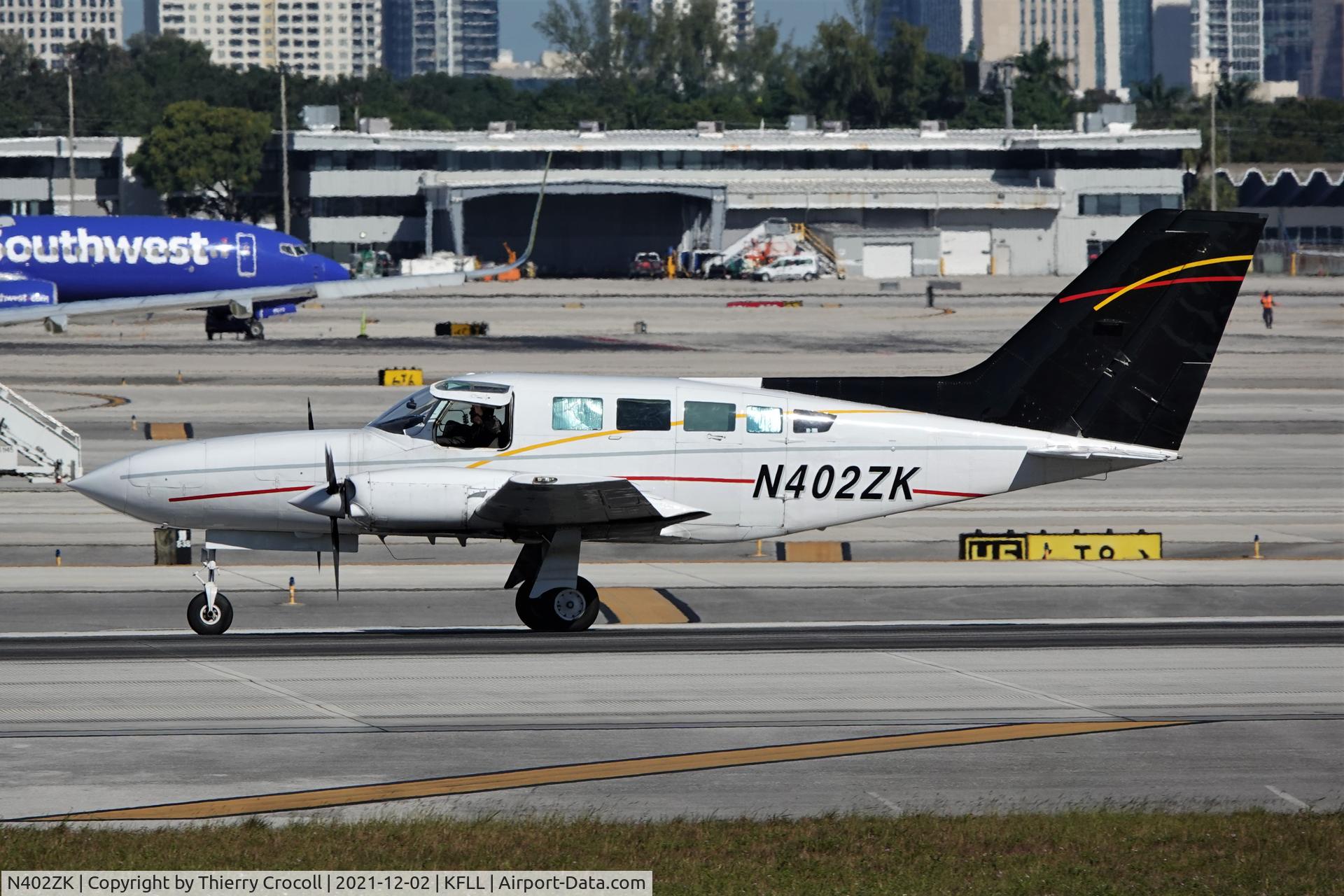 N402ZK, 1981 Cessna 402C C/N 402C0028, Just landed on runway 28L at KFLL