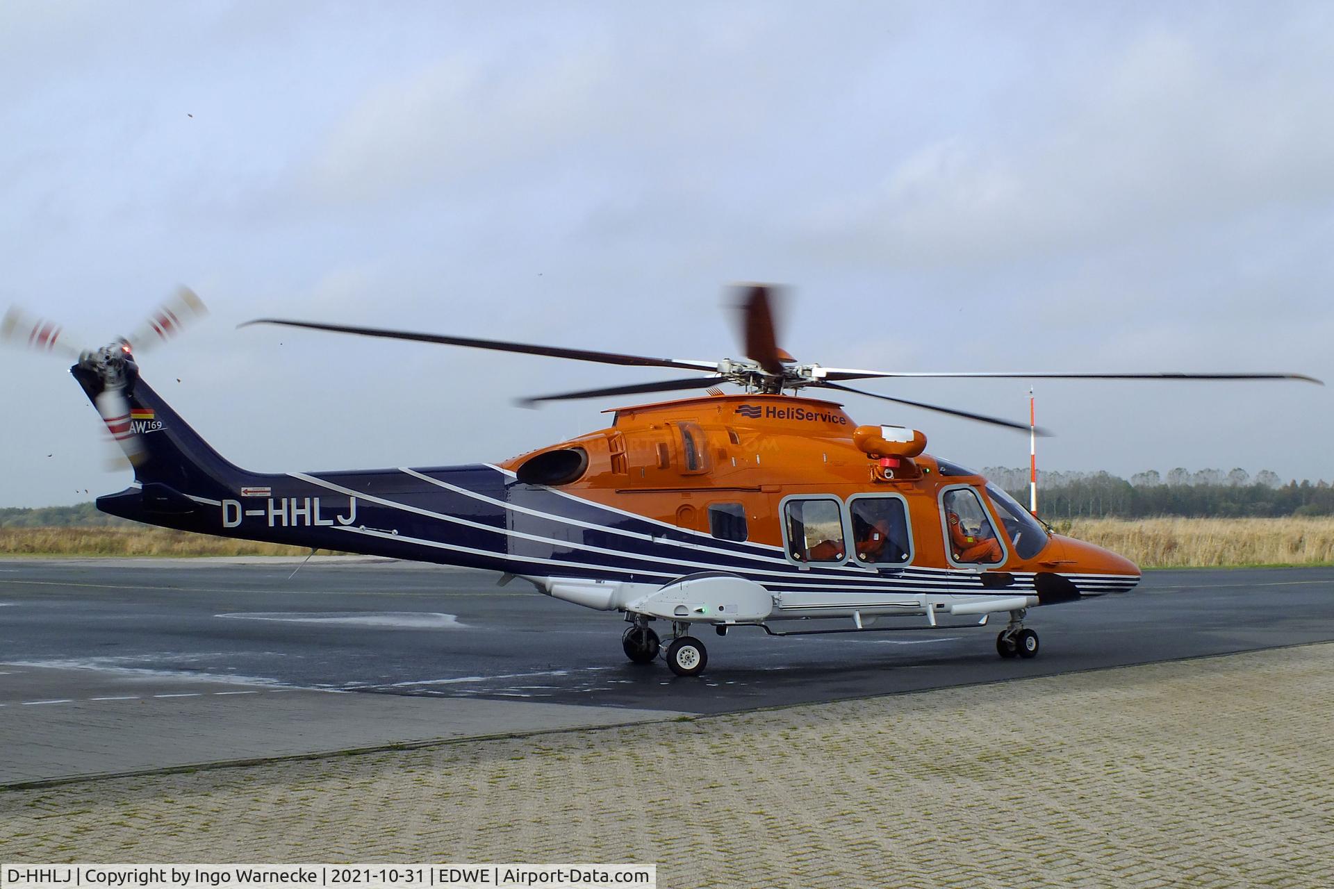 D-HHLJ, 2021 Leonardo AW169 C/N 69116, AgustaWestland (Leonardo) AW169 of Heli Service International at Emden airfield