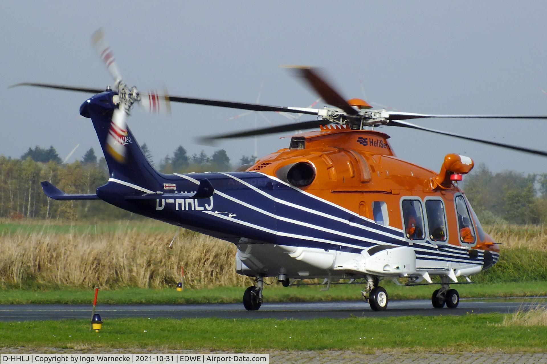 D-HHLJ, 2021 Leonardo AW169 C/N 69116, AgustaWestland (Leonardo) AW169 of Heli Service International at Emden airfield