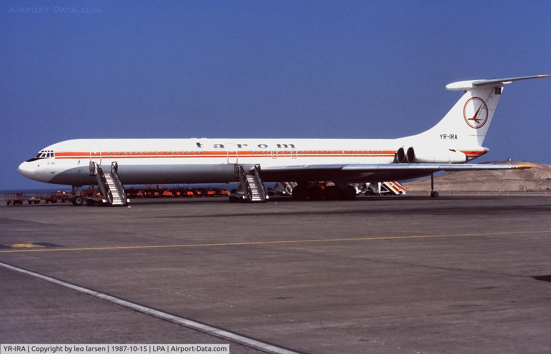 YR-IRA, Ilyushin IL-62 C/N 21302, Las Palmas 15.10.1987