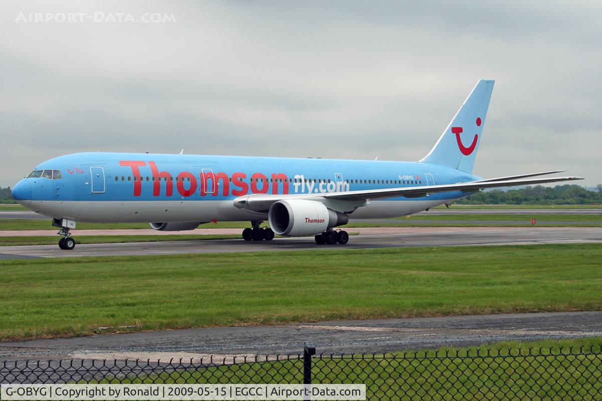 G-OBYG, 1999 Boeing 767-304 C/N 29137, at man