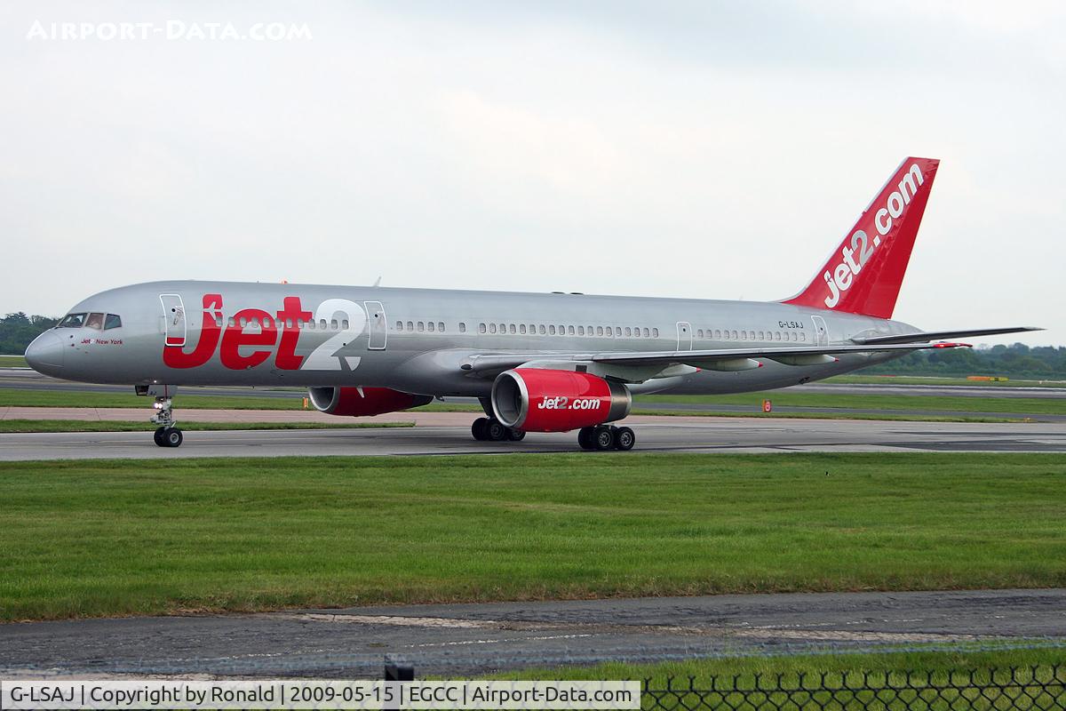 G-LSAJ, 1990 Boeing 757-236 C/N 24793, at man
