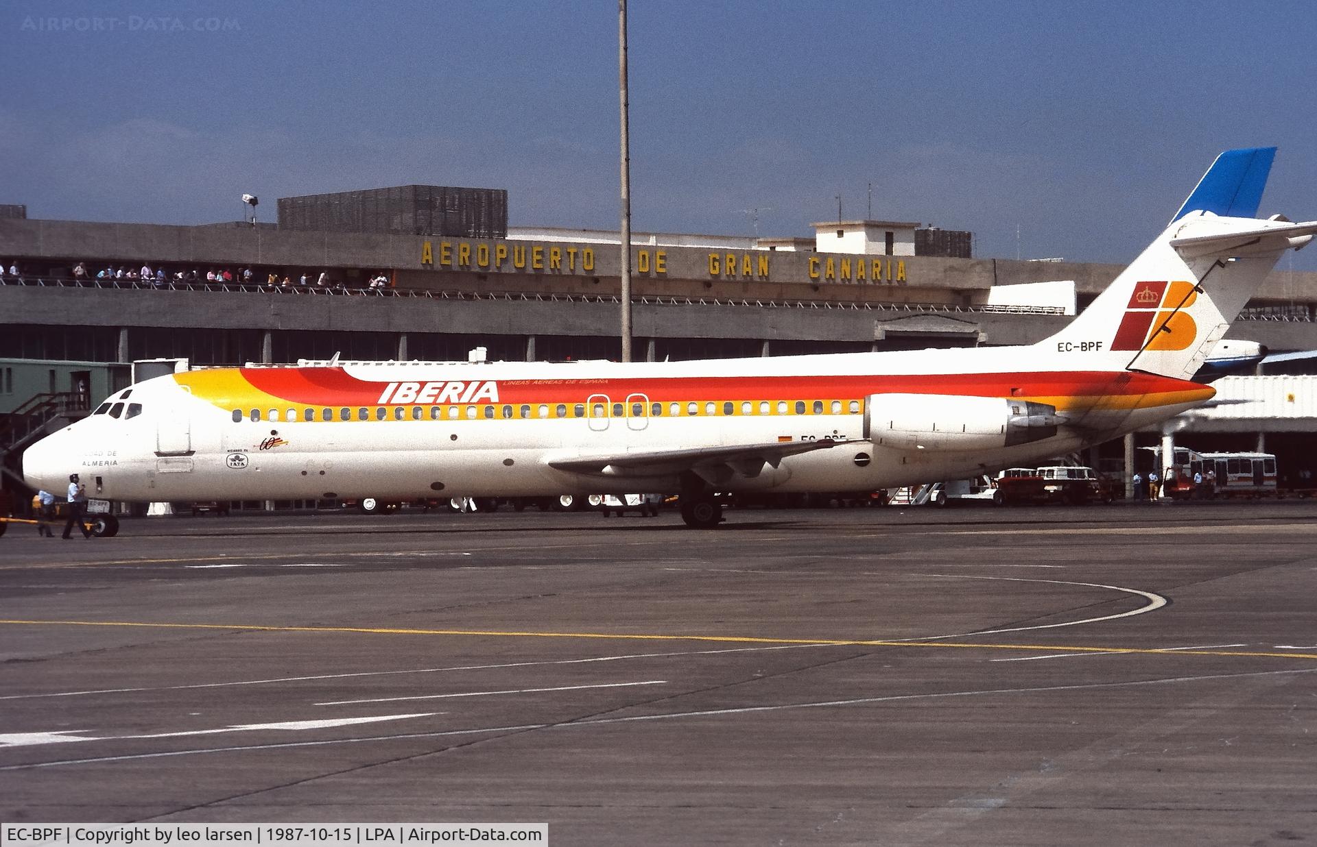 EC-BPF, 1969 Douglas DC-9-32 C/N 47364, Las Palmas 15.10.1987