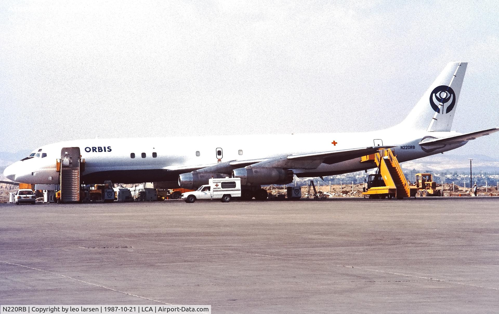 N220RB, 1960 Douglas DC-8-21 C/N 45280, Larnaca 21.10.1987