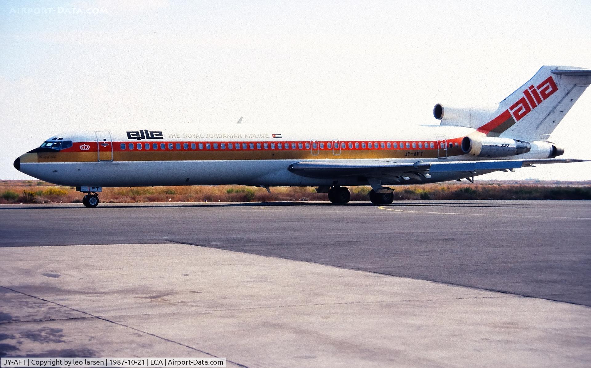 JY-AFT, 1980 Boeing 727-2D3 C/N 22268, Larnaca 21.10.1987