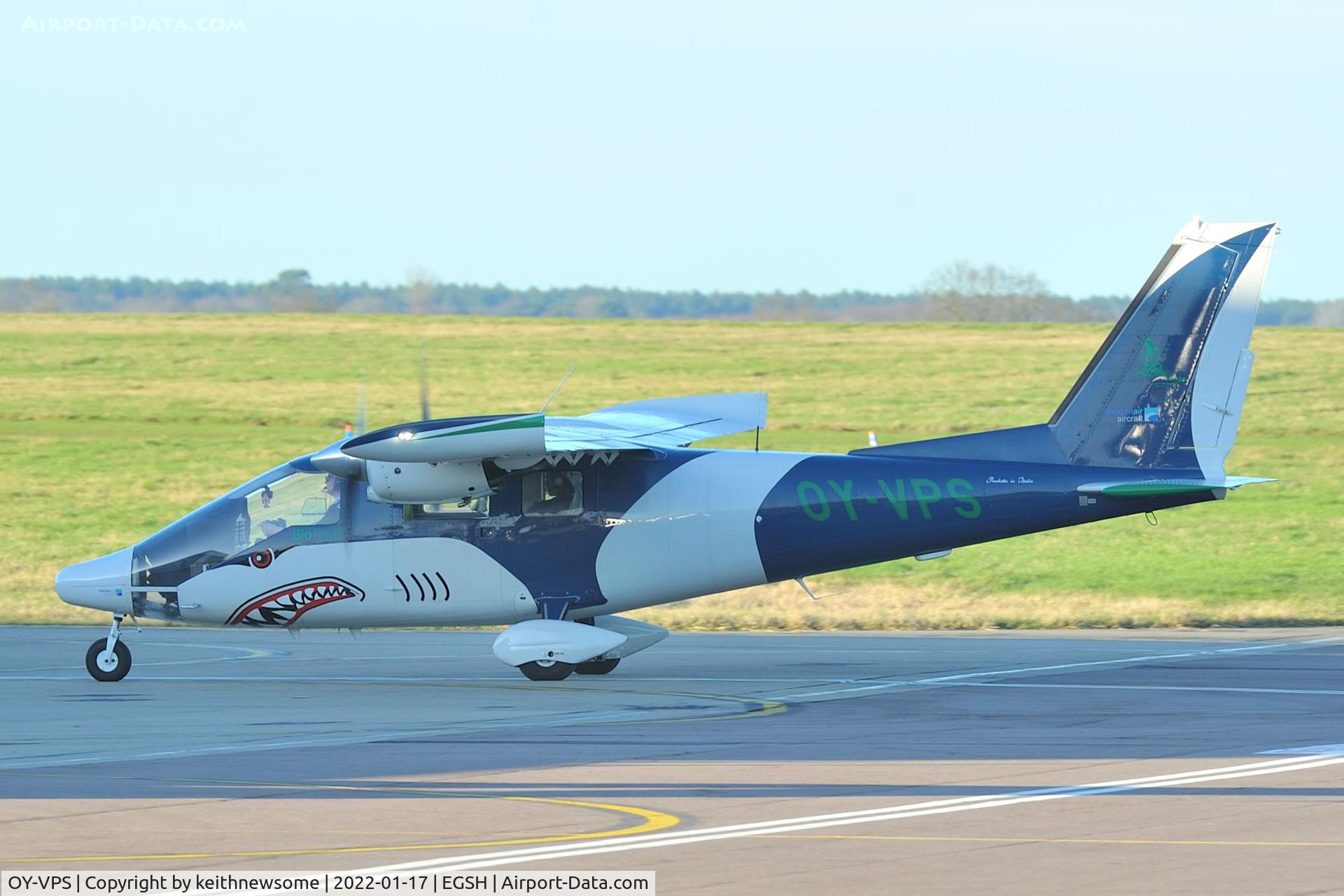 OY-VPS, 2020 Vulcanair P.68 Observer 2 C/N 495-50/OB2, Arriving at Norwich.