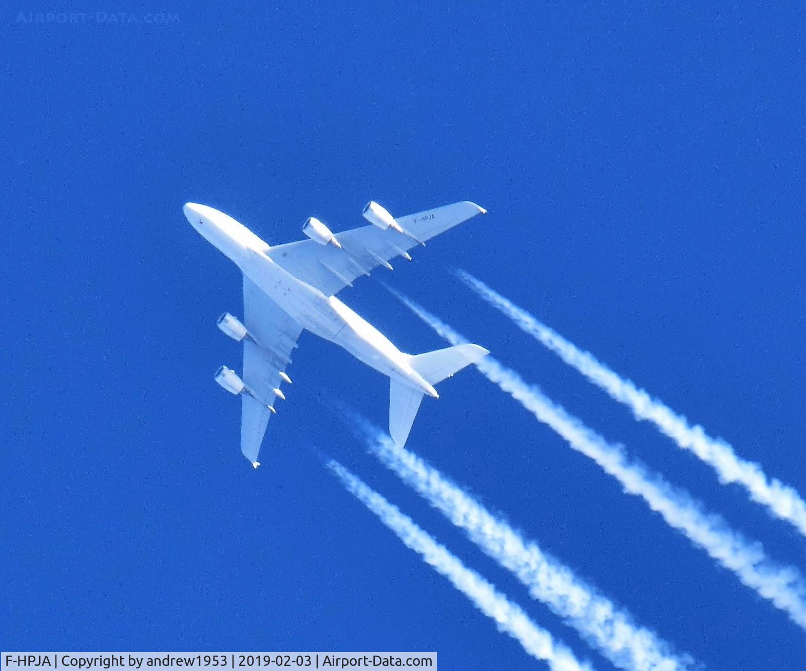 F-HPJA, 2010 Airbus A380-861 C/N 033, F-HPJA over Gloucester.