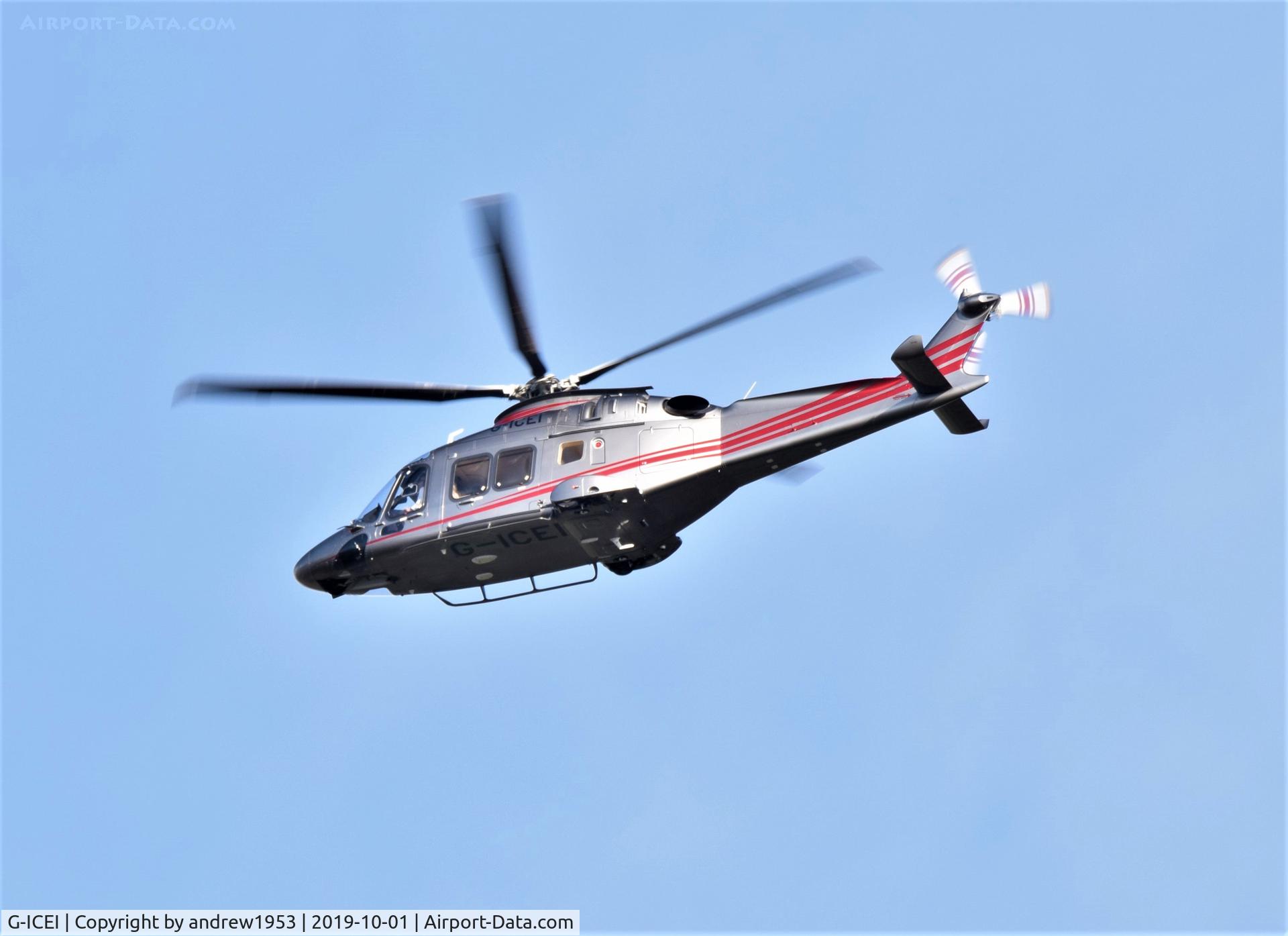 G-ICEI, 2017 Leonardo AW-169 C/N 69065, G-ICEI over the  Bristol Channel.