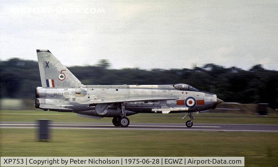 XP753, 1964 English Electric Lightning F.3 C/N 95182, Lightning F.3 of 5 Squadron in action at the 1975 RAF Alconbury Airshow.