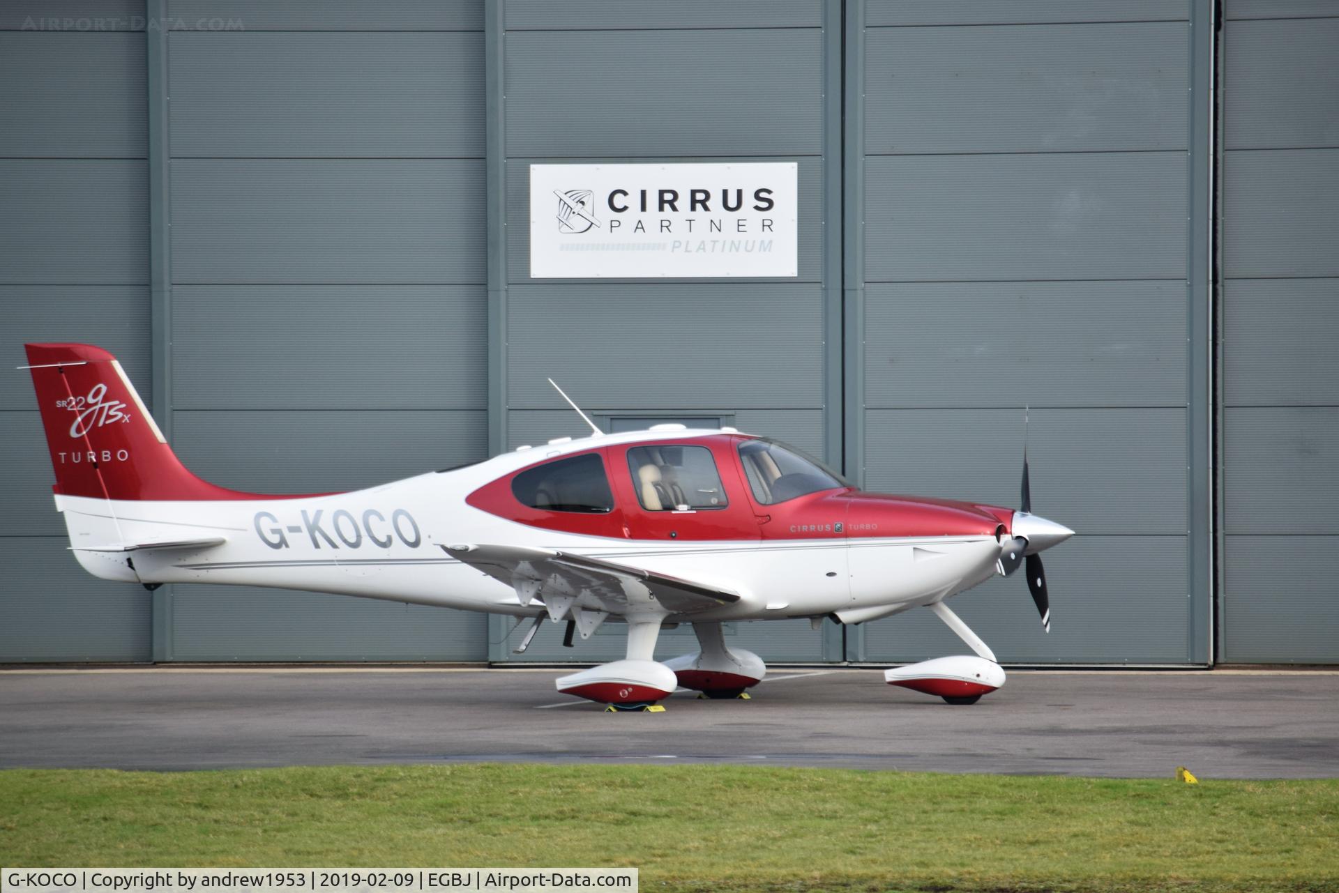 G-KOCO, 2009 Cirrus SR22 GTS Turbo C/N 3447, G-KOCO at Gloucestershire Airport.