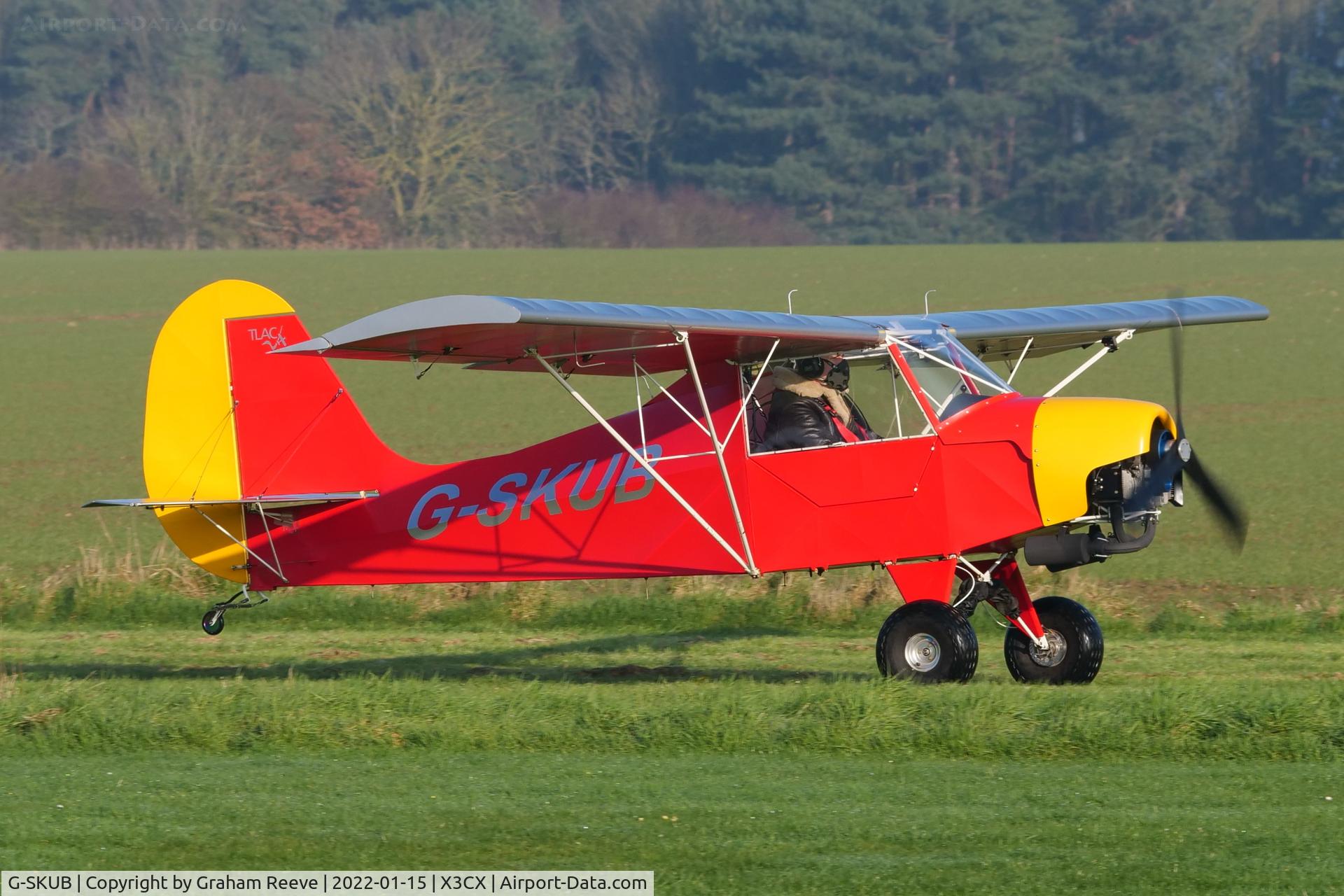 G-SKUB, 2019 The Light Aircraft Company Sherwood KUB C/N TLAC-3-002, Departing from Northrepps.